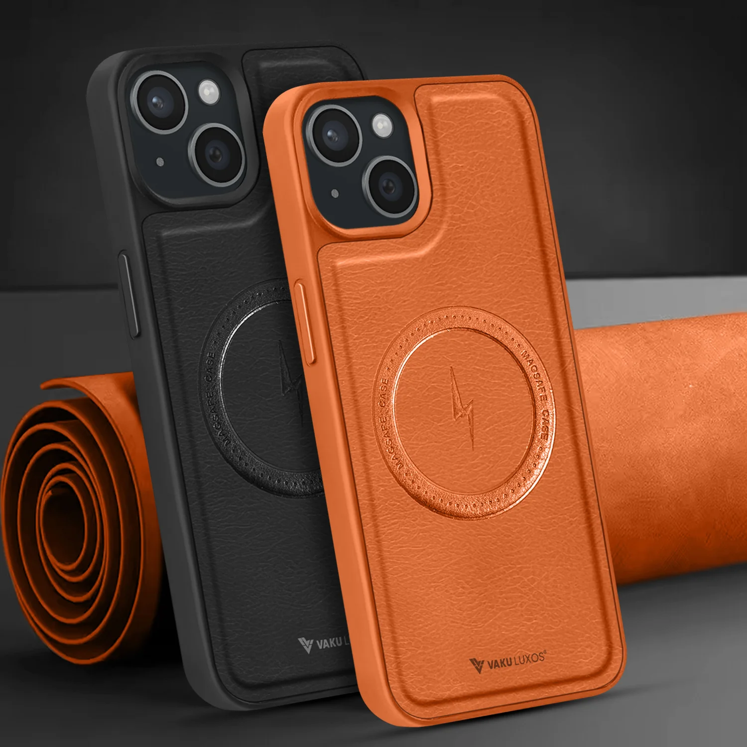 Vaku ® Apple iPhone 15 Maxtron Leather Stitched Magnetic Magsafe Back Cover - Image 10