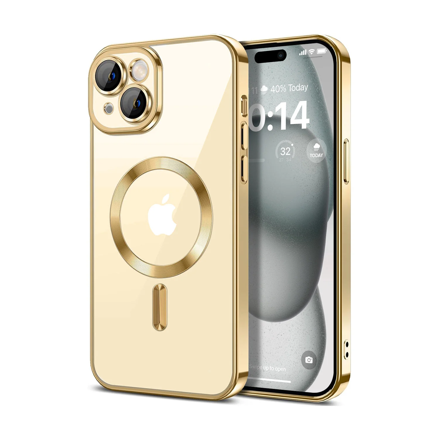Vaku ® Apple iPhone 15 Plus Luxury Electroplated Magnetic Magsafe Back Cover