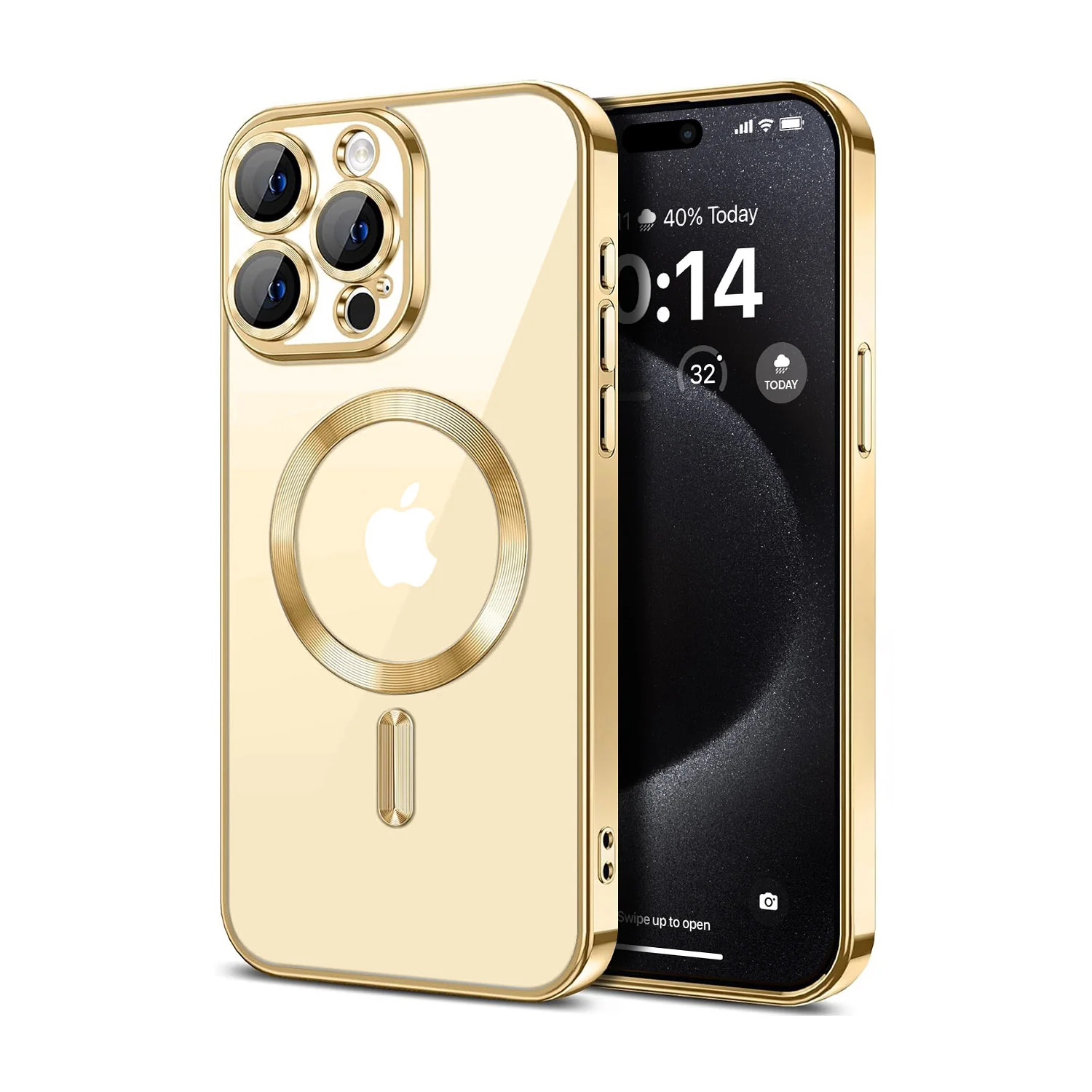 Vaku ® Apple iPhone 15 Pro Luxury Electroplated Magnetic Magsafe Back Cover