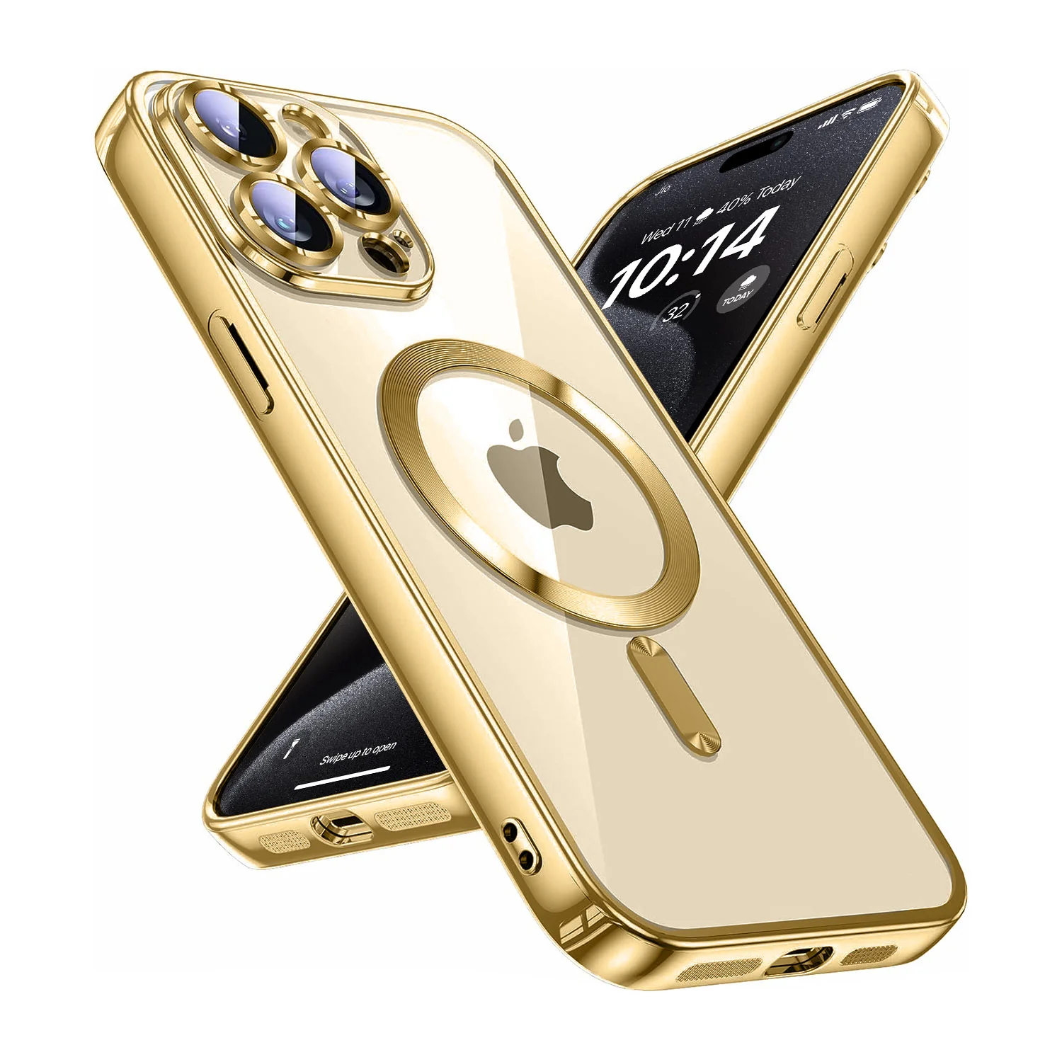 Vaku ® Apple iPhone 15 Pro Luxury Electroplated Magnetic Magsafe Back Cover - Image 4
