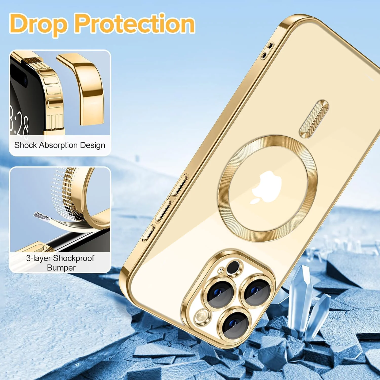 Vaku ® Apple iPhone 15 Pro Max Luxury Electroplated Magnetic Magsafe Back Cover - Image 6
