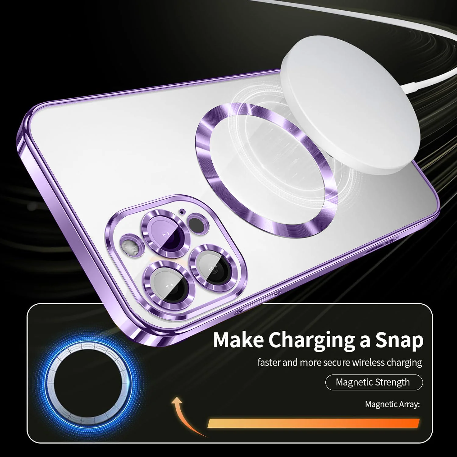 Vaku ® Apple iPhone 15 Pro Max Luxury Electroplated Magnetic Magsafe Back Cover - Image 8