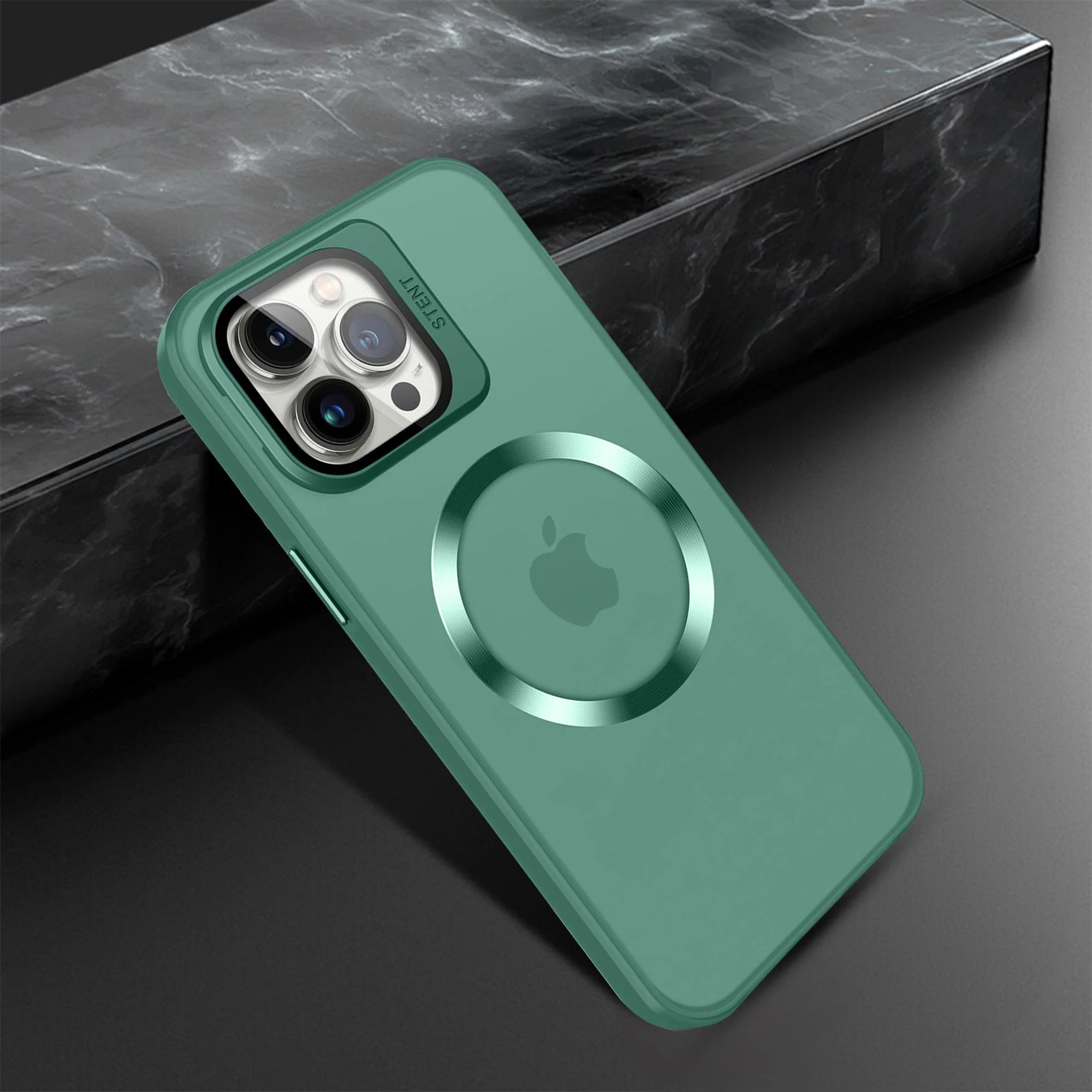 Vaku ® Apple iPhone 15 Pro Max Rime Frosted Magnetic Magpro Translucent Back Cover - Image 10