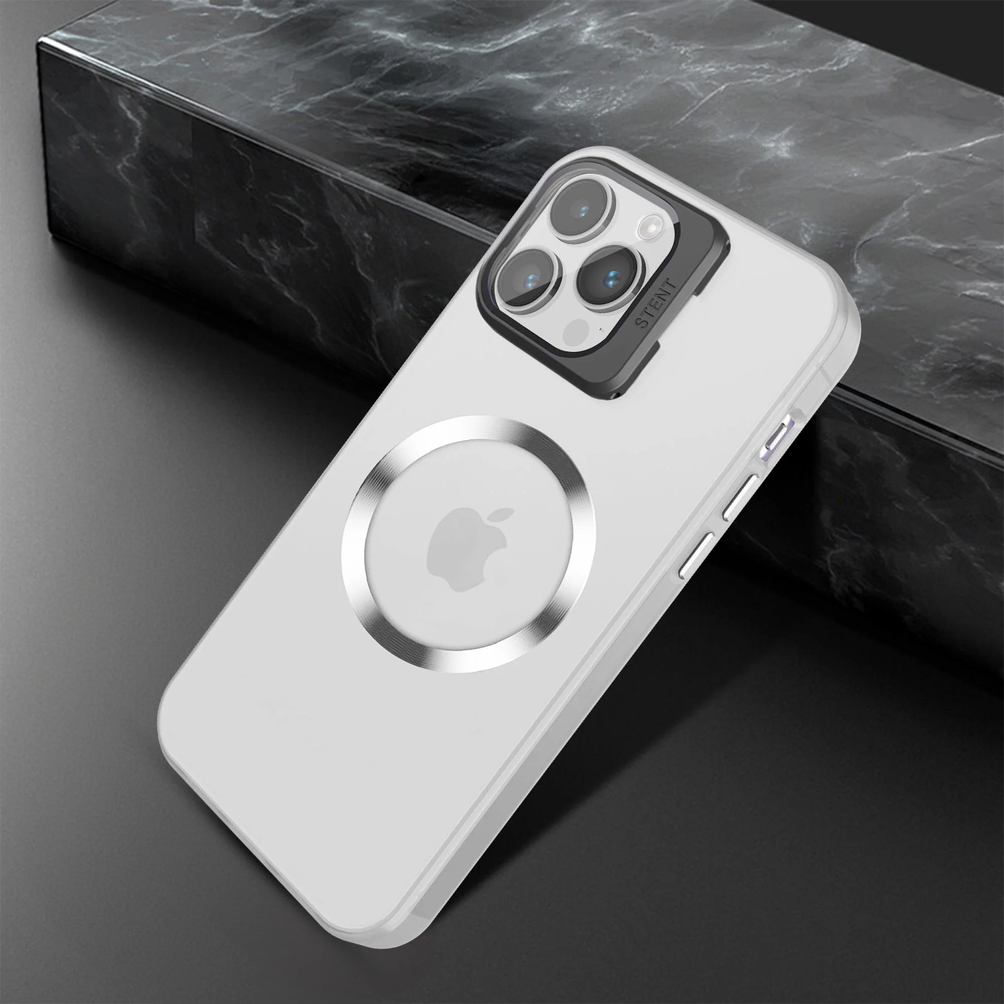 Vaku ® Apple iPhone 15 Pro Max Rime Frosted Magnetic Magpro Translucent Back Cover - Image 7