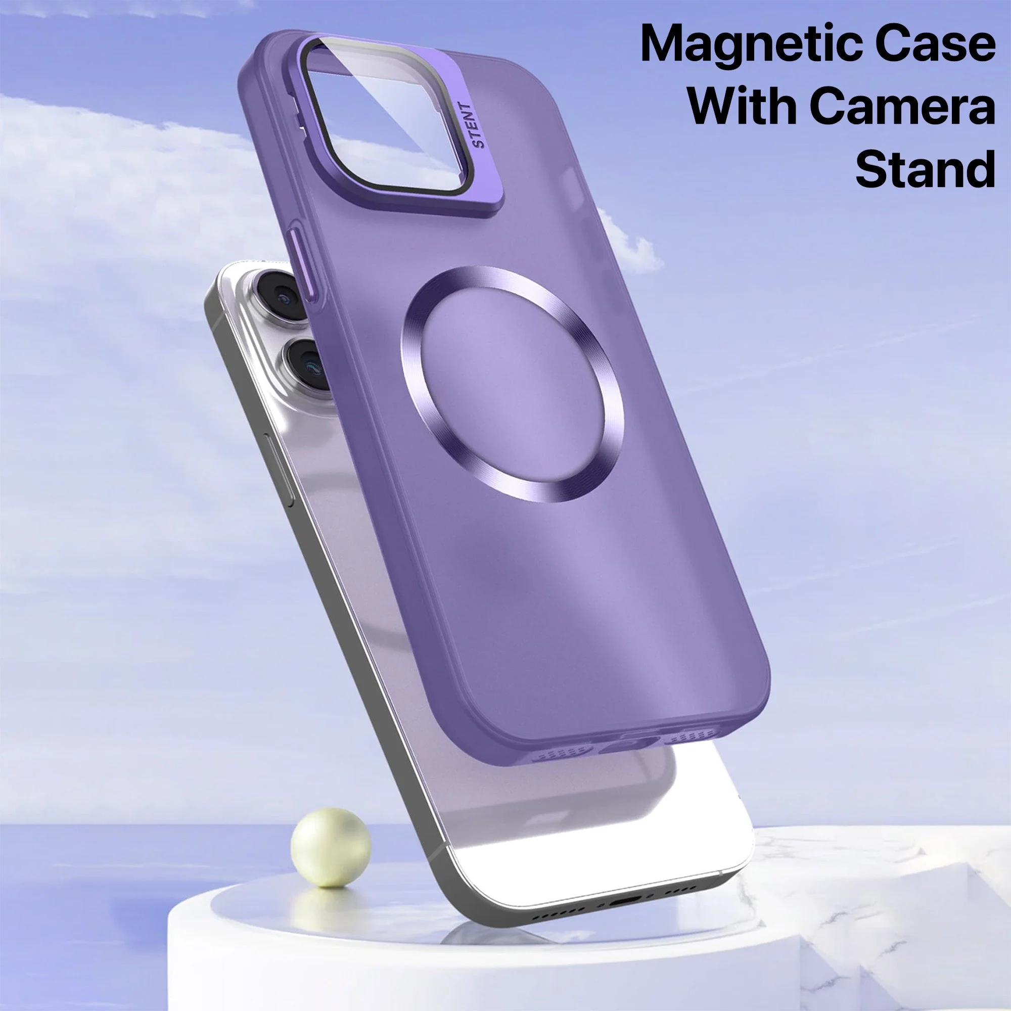 Vaku ® Apple iPhone 15 Pro Rime Frosted Magnetic Magpro Translucent Back Cover - Image 17