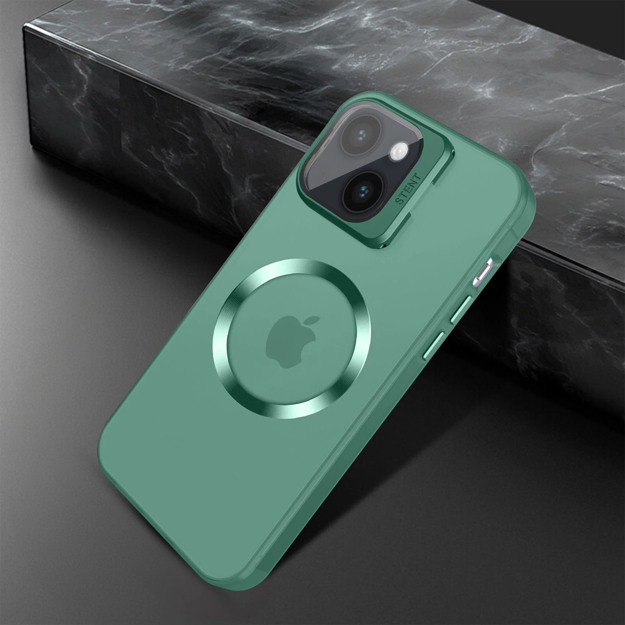 Vaku ® Apple iPhone 15 Rime Frosted Magnetic Magpro Translucent Back Cover - Image 3