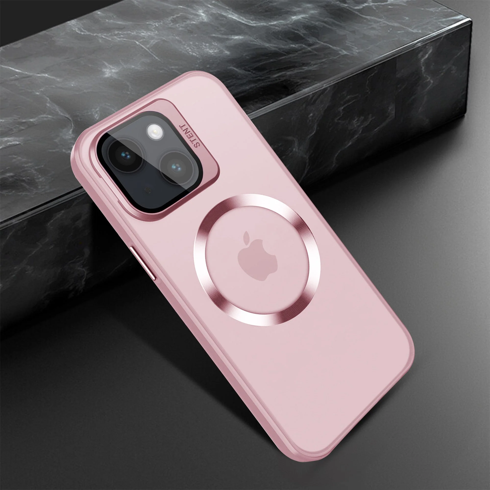 Vaku ® Apple iPhone 15 Rime Frosted Magnetic Magpro Translucent Back Cover - Image 8