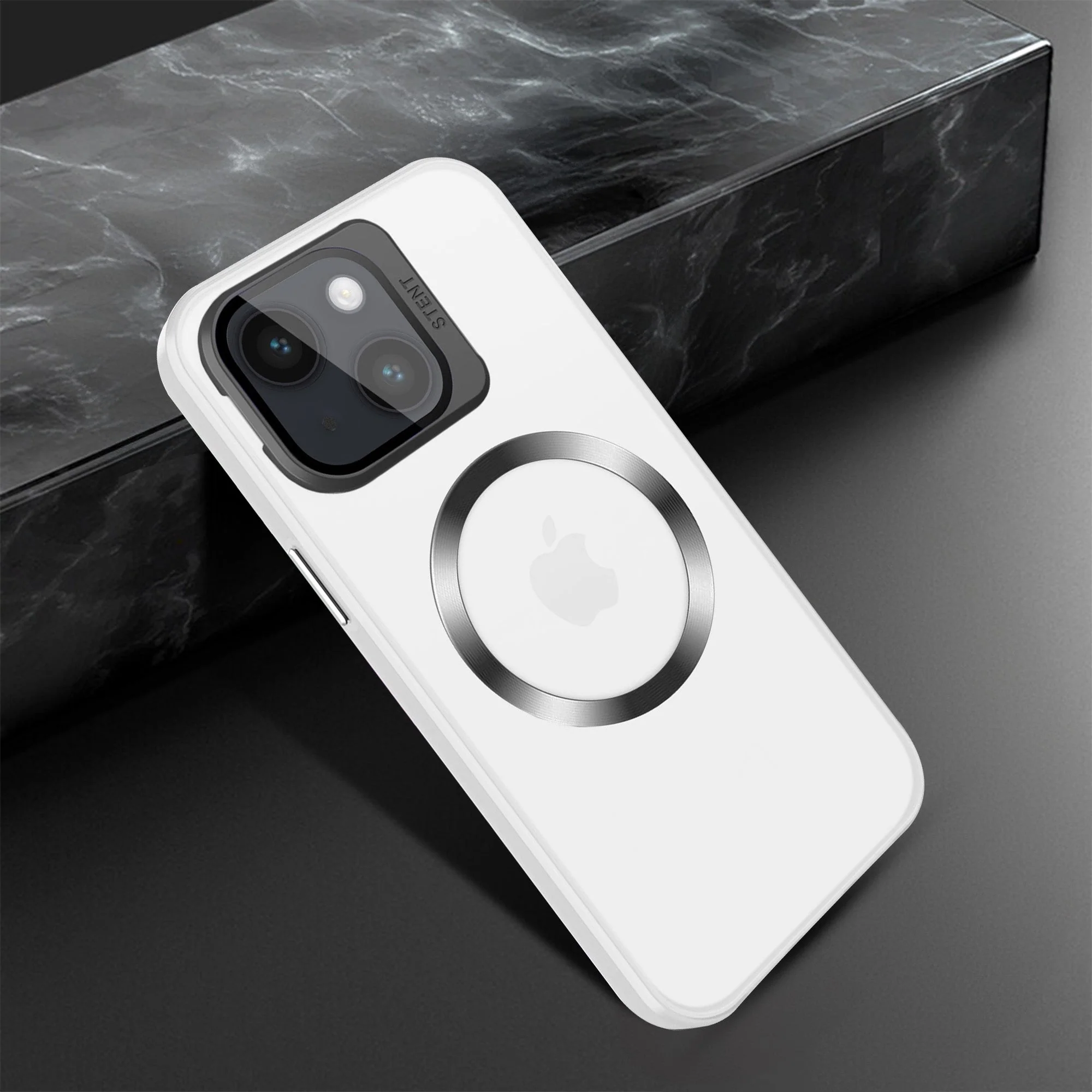 Vaku ® Apple iPhone 15 Rime Frosted Magnetic Magpro Translucent Back Cover - Image 9