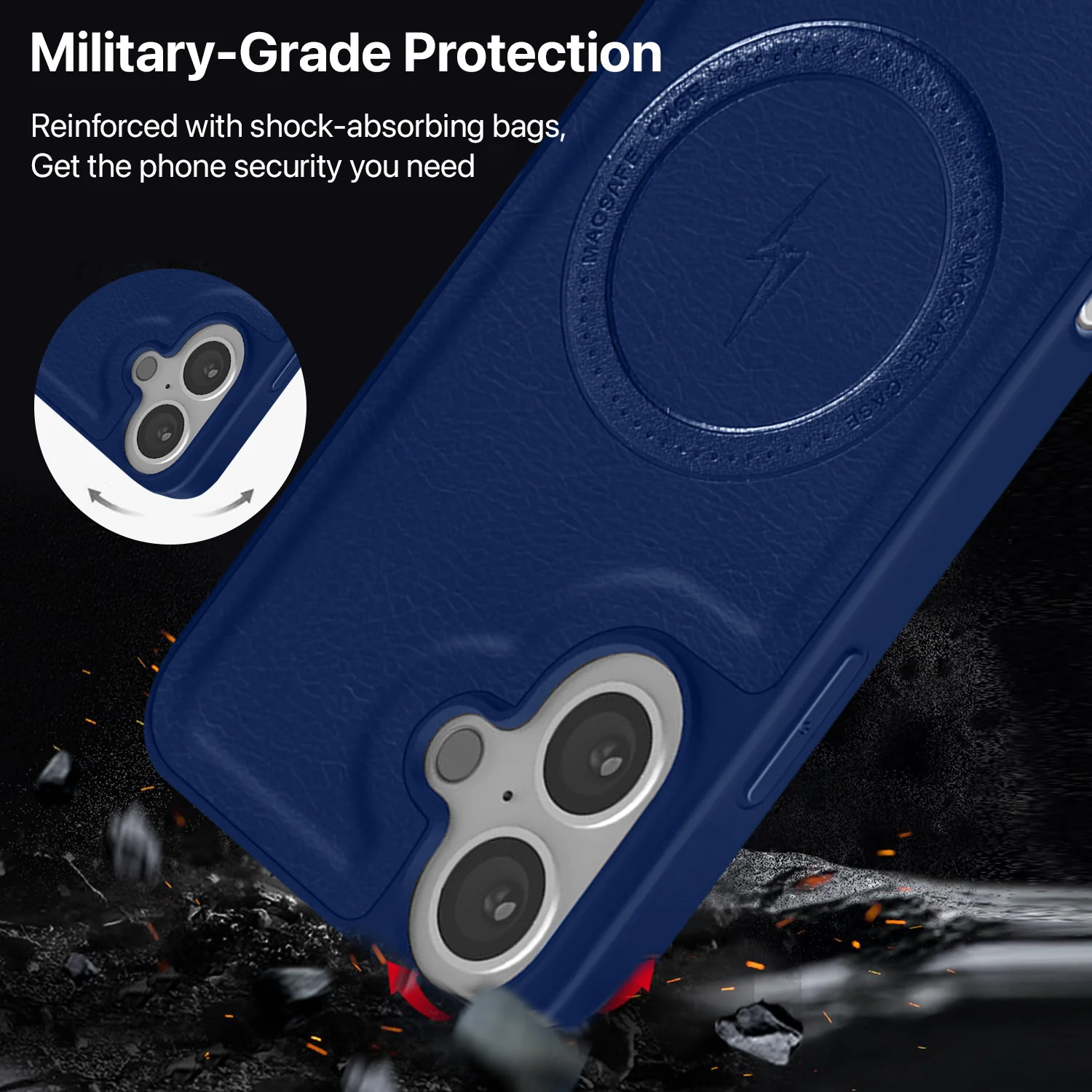 Vaku ® Apple iPhone 16 Maxtron Leather Stitched Magnetic Magsafe Back Cover - Image 5