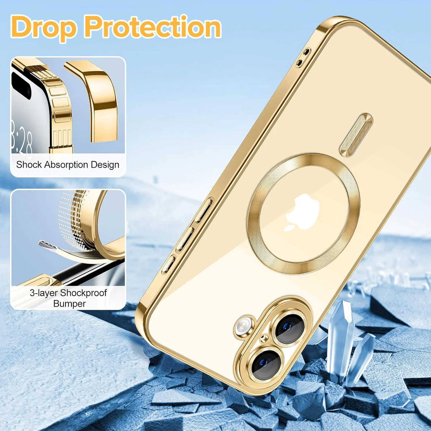 Vaku ® Apple iPhone 16 Plus Luxury Electroplated Magnetic Magsafe Back Cover - Image 11