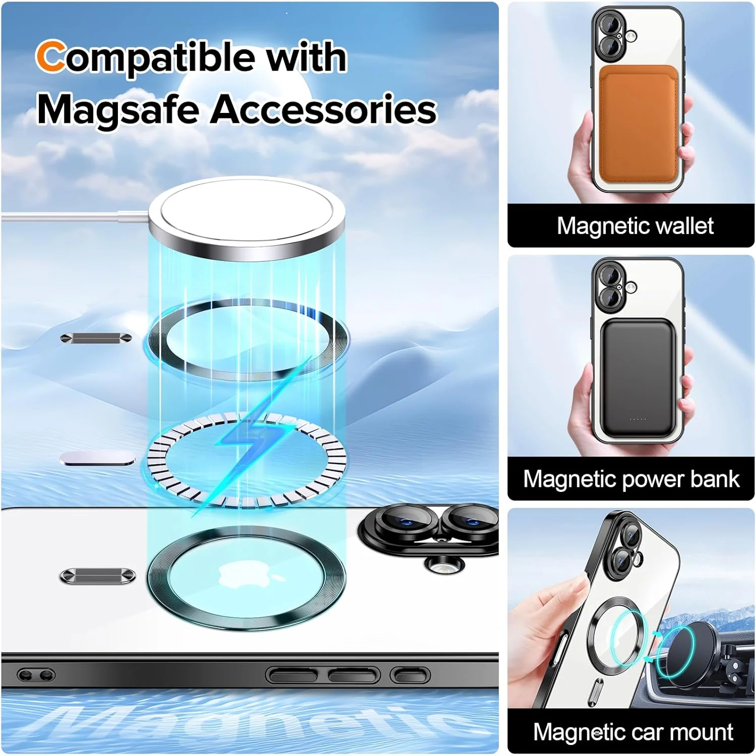 Vaku ® Apple iPhone 16 Plus Luxury Electroplated Magnetic Magsafe Back Cover - Image 8