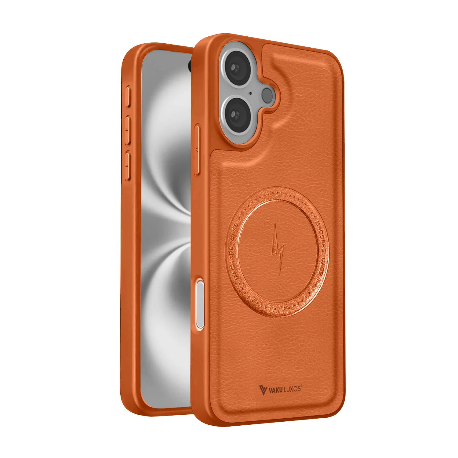 Vaku ® Apple iPhone 16 Plus Maxtron Leather Stitched Magnetic Magsafe Back Cover