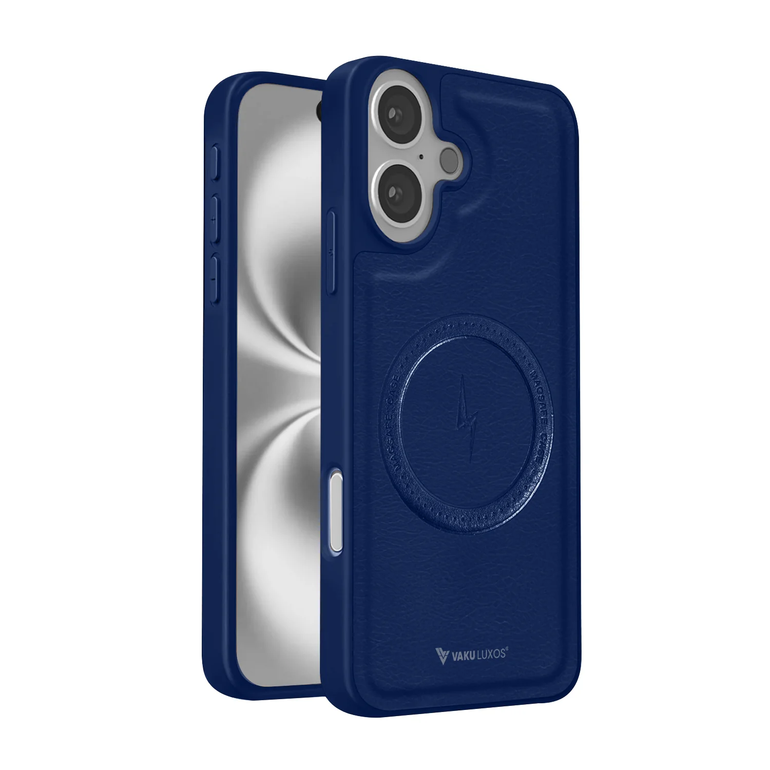 Vaku ® Apple iPhone 16 Plus Maxtron Leather Stitched Magnetic Magsafe Back Cover - Image 3