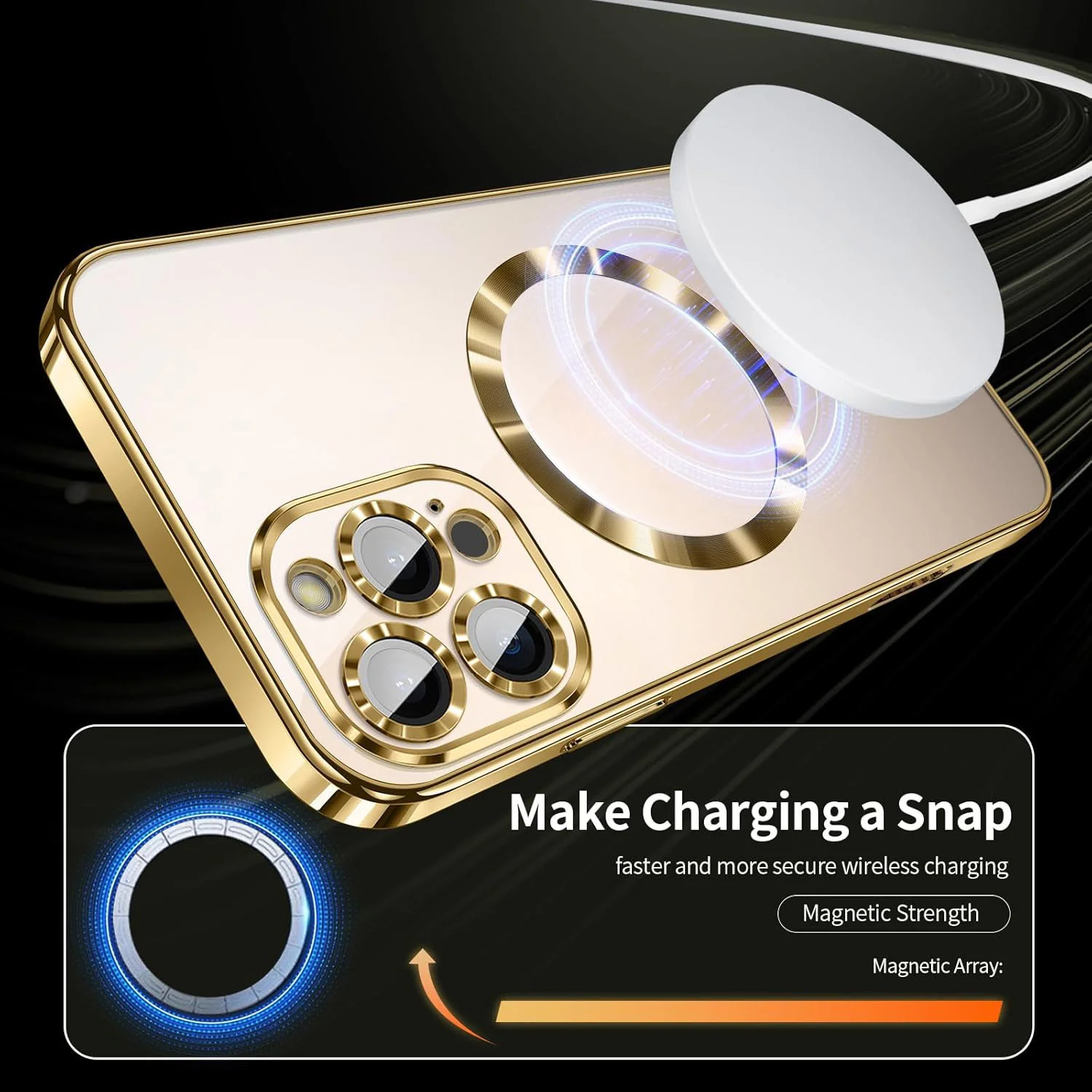 Vaku ® Apple iPhone 16 Pro Max Luxury Electroplated Magnetic Magsafe Back Cover - Image 3
