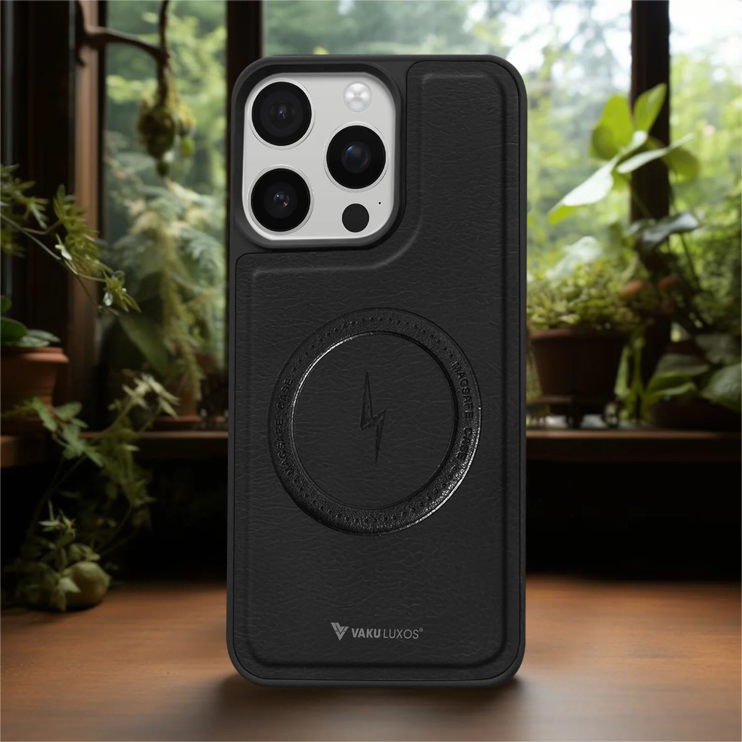 Vaku ® Apple iPhone 16 Pro Max Maxtron Leather Stitched Magnetic Magsafe Back Cover - Image 10