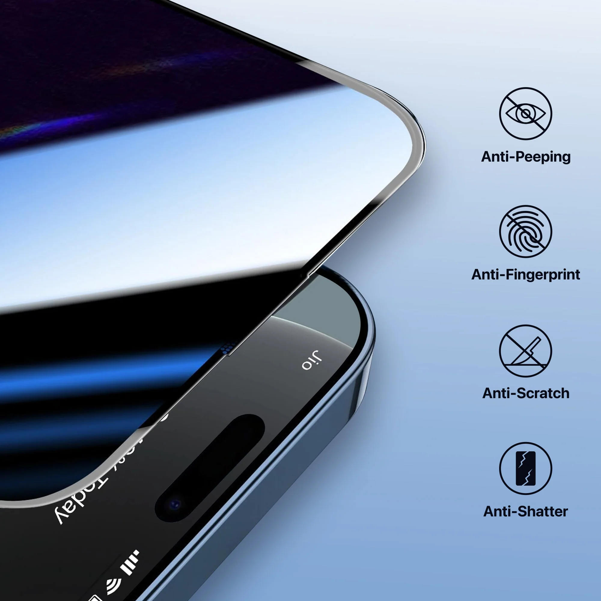 Vaku ® Apple iPhone 16 Pro Max Privacy Screen Protector Anti-Spy Protection Tempered Glass - Image 6