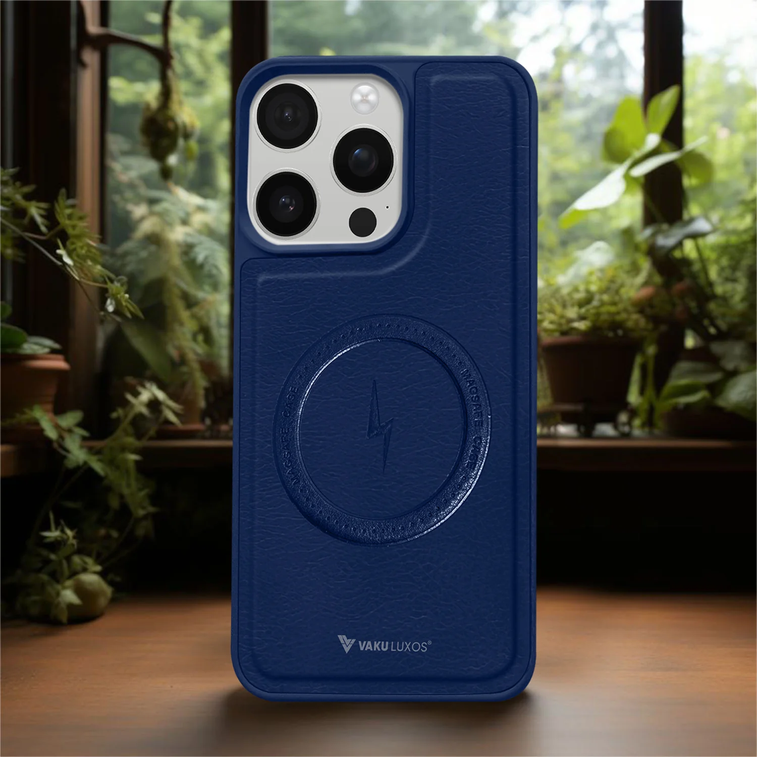 Vaku ® Apple iPhone 16 Pro Maxtron Leather Stitched Magnetic Magsafe Back Cover - Image 10