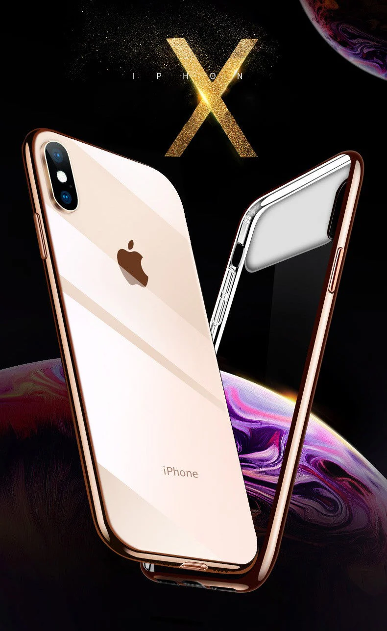 Vaku® Apple iPhone X / XS Dual Polarized Glossy Edition + Full Logo Display Electroplated Shine Case Back Cover - Image 12