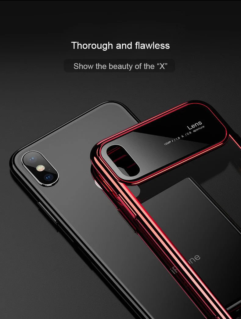 Vaku® Apple iPhone X / XS Dual Polarized Glossy Edition + Full Logo Display Electroplated Shine Case Back Cover - Image 2