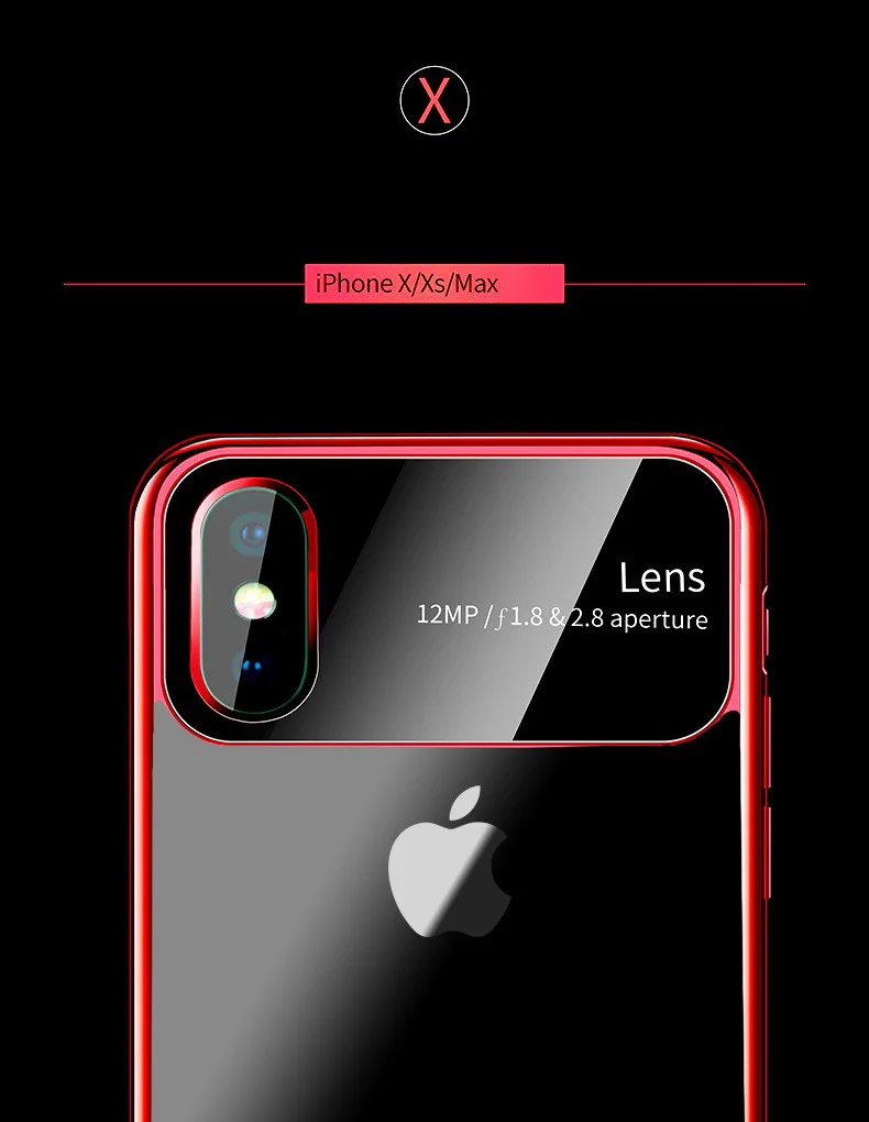 Vaku® Apple iPhone X / XS Dual Polarized Glossy Edition + Full Logo Display Electroplated Shine Case Back Cover - Image 3