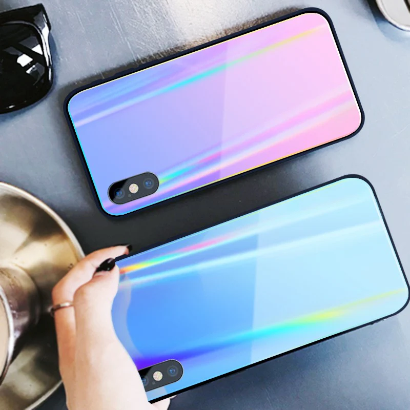 Vaku® Apple iPhone X / XS ElectroWAVE Automatic Shine Changing Heat-Dissipating Glass Shock-Proof Back Cover