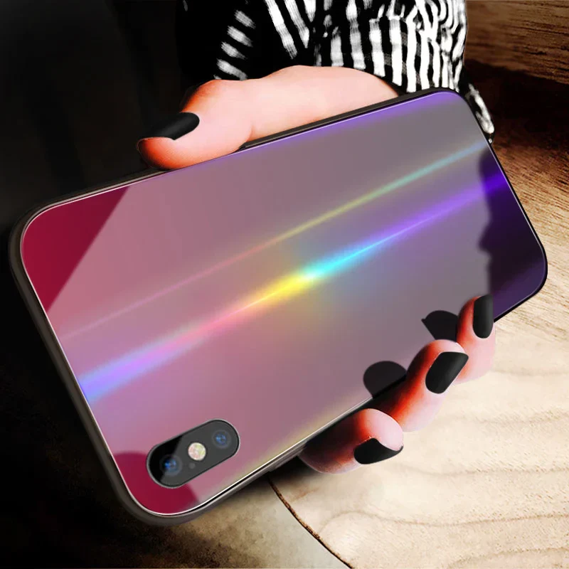 Vaku® Apple iPhone X / XS ElectroWAVE Automatic Shine Changing Heat-Dissipating Glass Shock-Proof Back Cover - Image 14