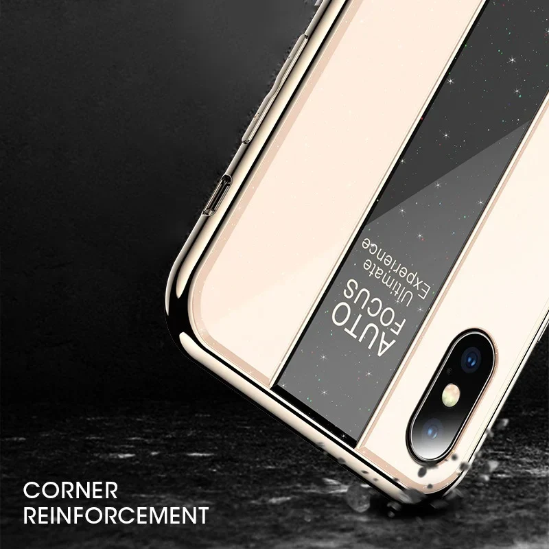 VAKU ® Apple iPhone X / XS Galaxy Focus Series 9H hardness Glass Overlay Back Cover - Image 4