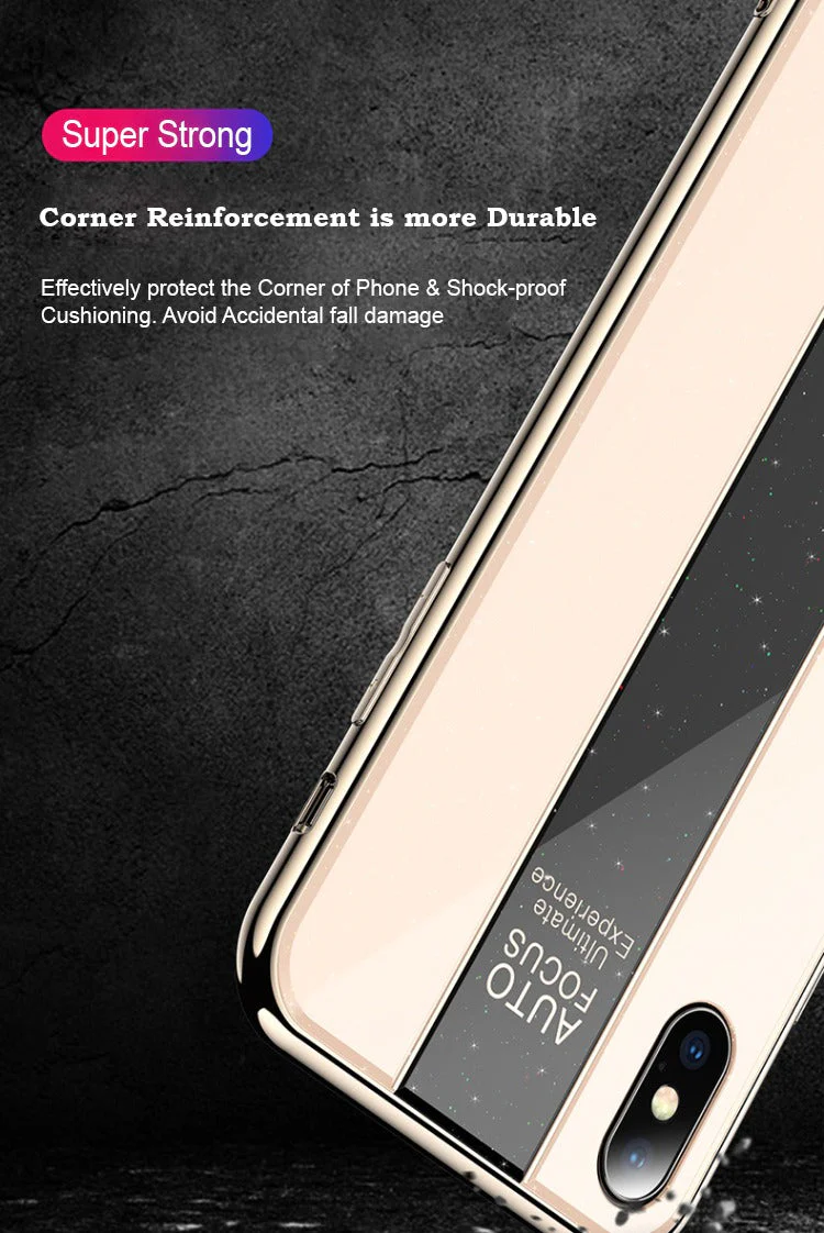 VAKU ® Apple iPhone X / XS Galaxy Focus Series 9H hardness Glass Overlay Back Cover - Image 8