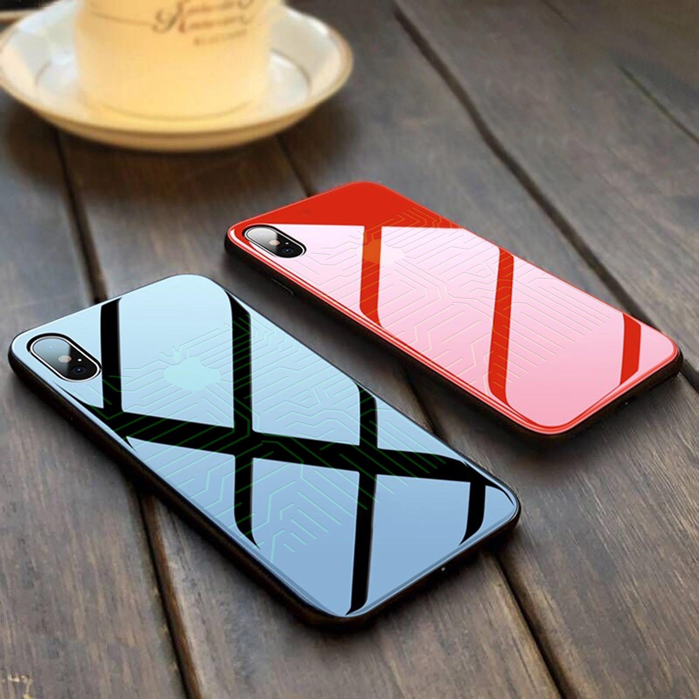 VAKU® Apple iPhone X / XS LED Tron Series with Magical Path Following LED Array Back Cover - Image 2