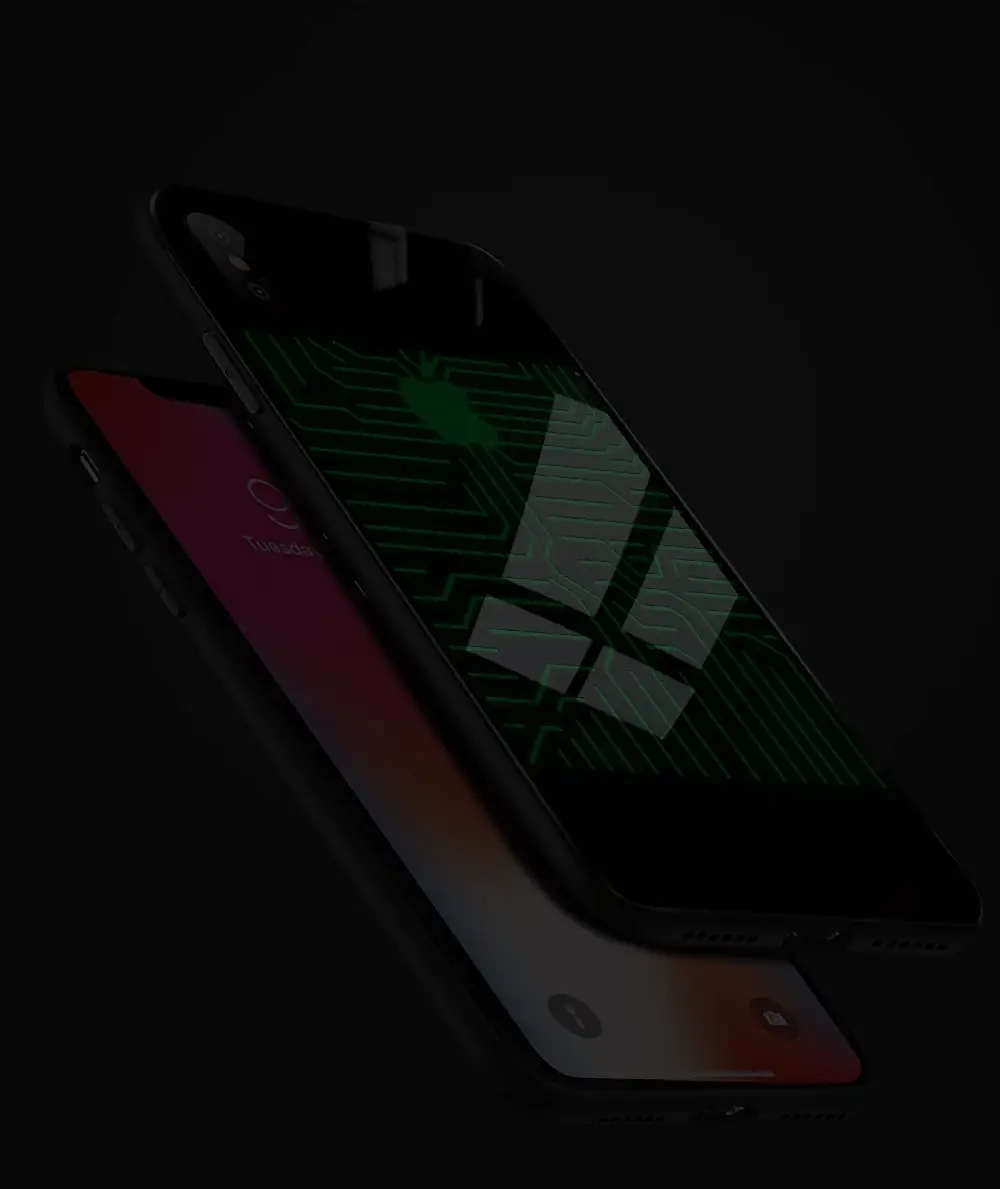 VAKU® Apple iPhone X / XS LED Tron Series with Magical Path Following LED Array Back Cover - Image 4