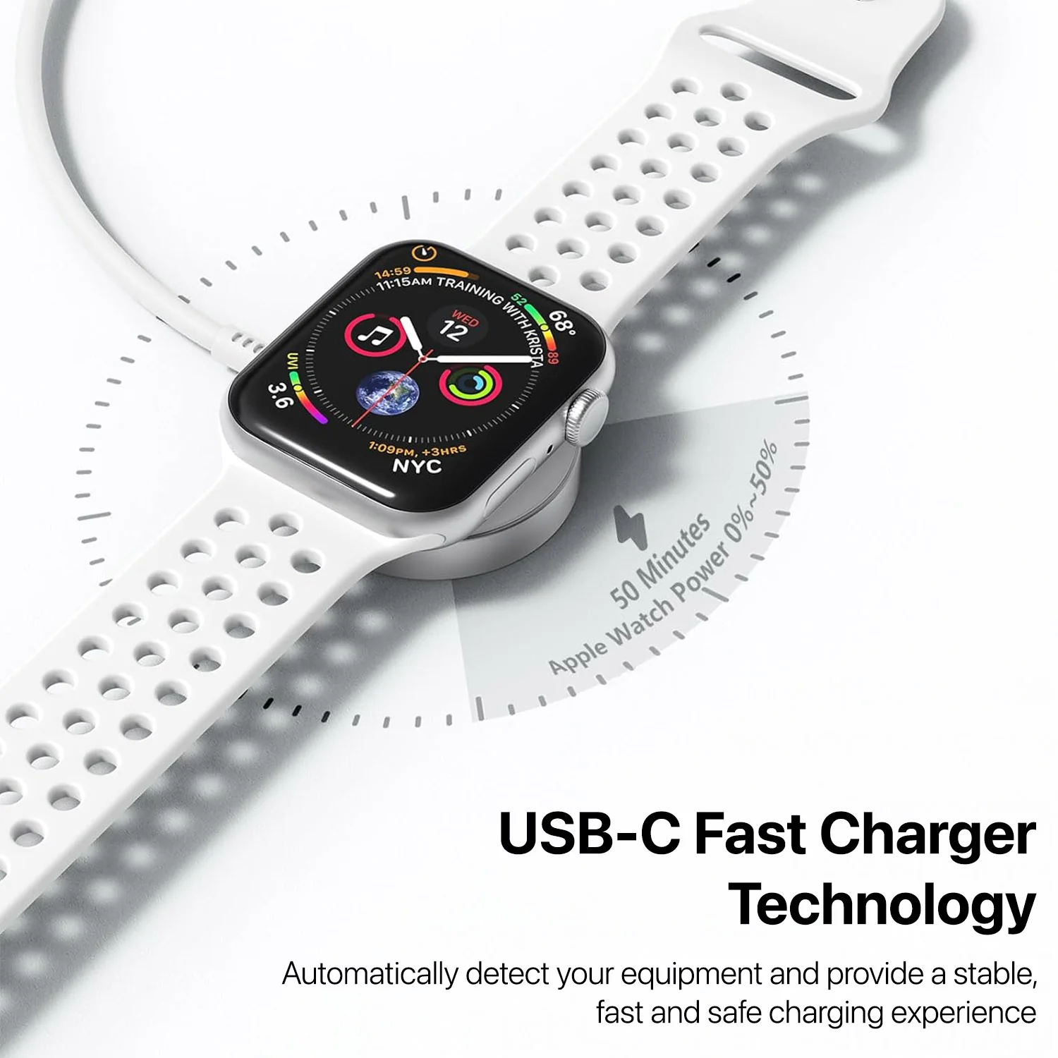 Vaku ® Apple Watch Magnetic Charger To USB-A Cable - Image 6