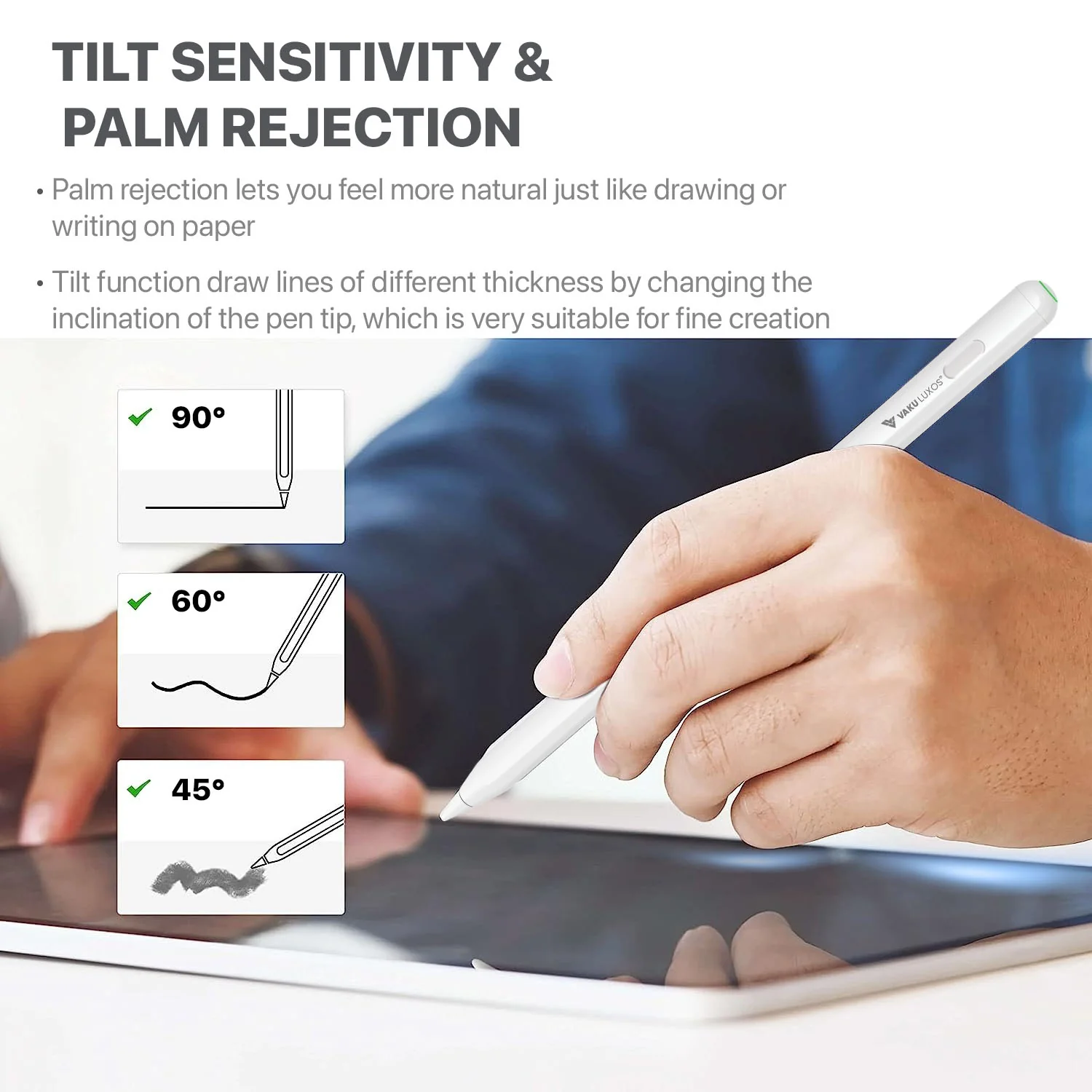 Vaku ® Artiste Pro Wireless Charging Stylus Pen with Palm Rejection Gesture Control Magnetic Stylus - Image 4