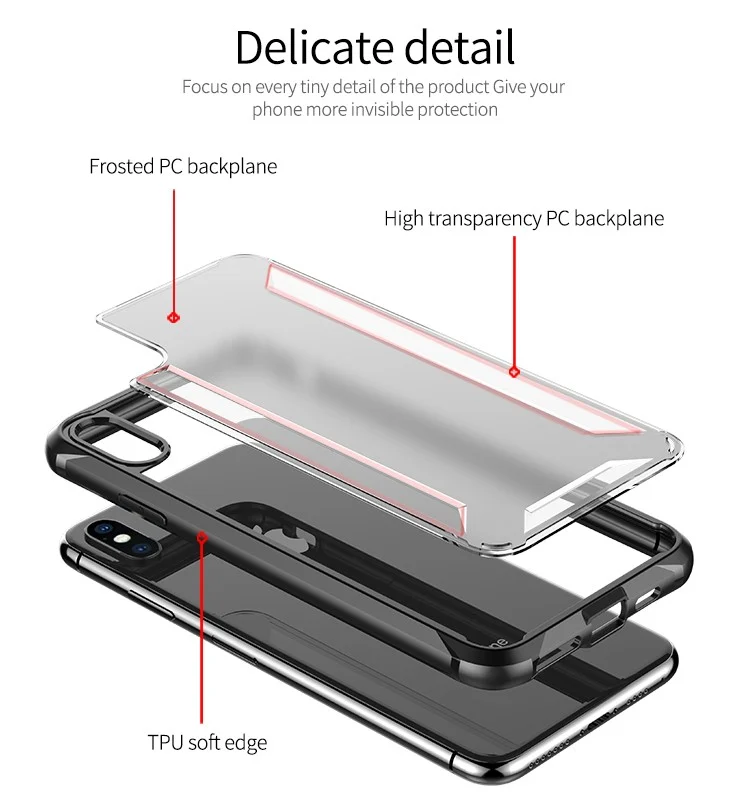 VAKU® For Apple iPhone X  / XS Hybrid Protective Clear Case Back Cover - Image 3