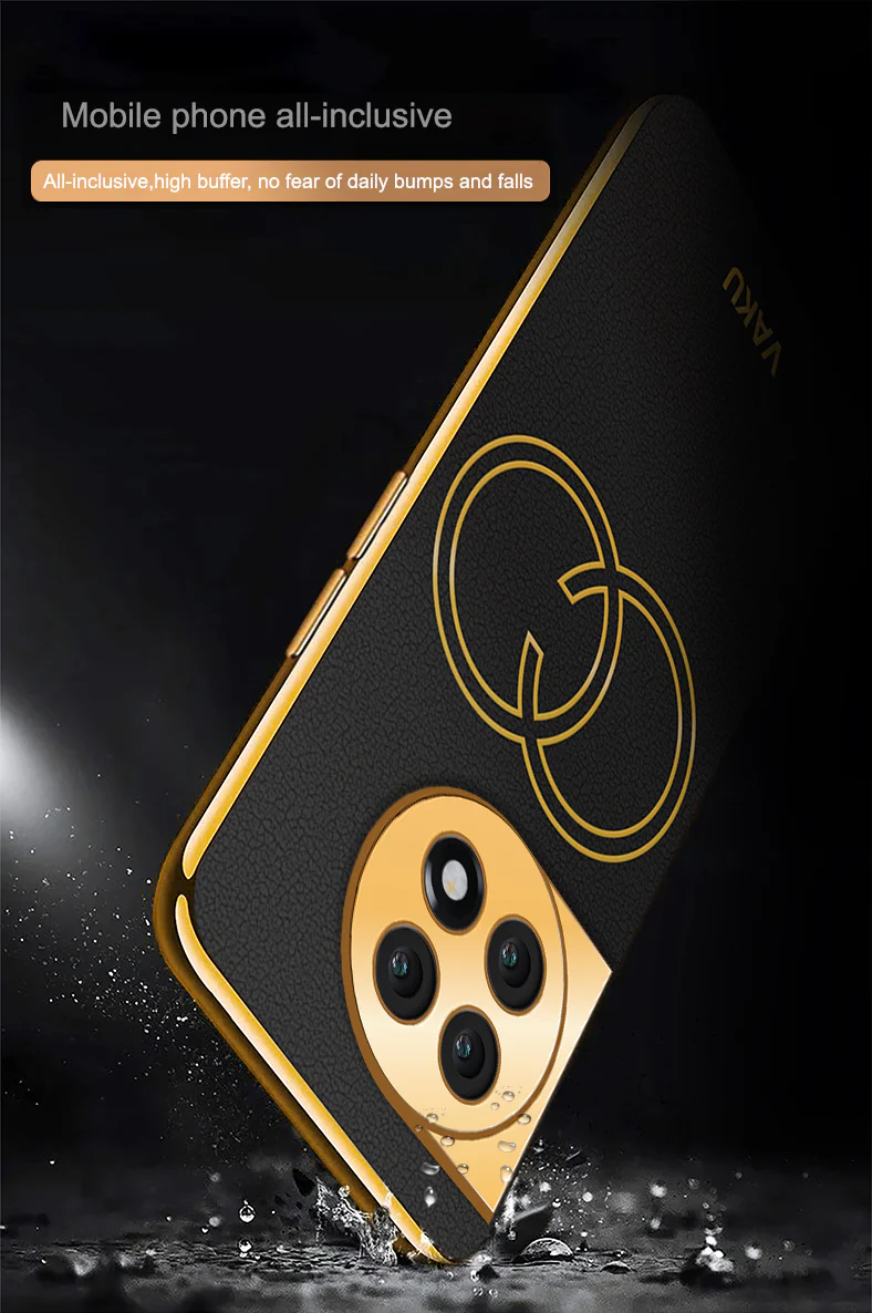 Vaku ® OnePlus 11R Skylar Series Leather Stitched Gold Electroplated Soft TPU Back Cover - Image 8