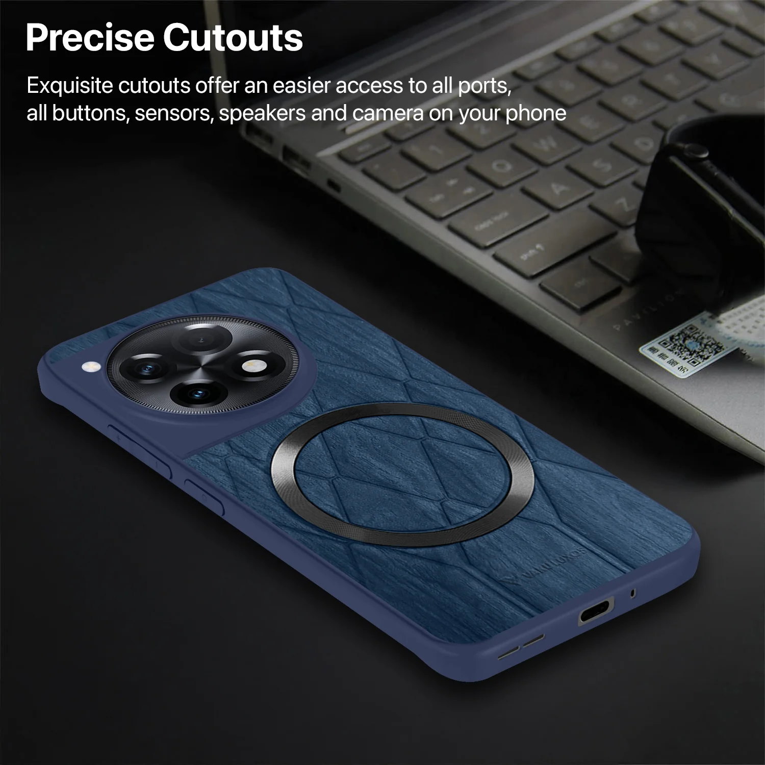 Vaku ® OnePlus 12R Diamond Plume Pattern Magnetic Magsafe Back Cover - Image 14