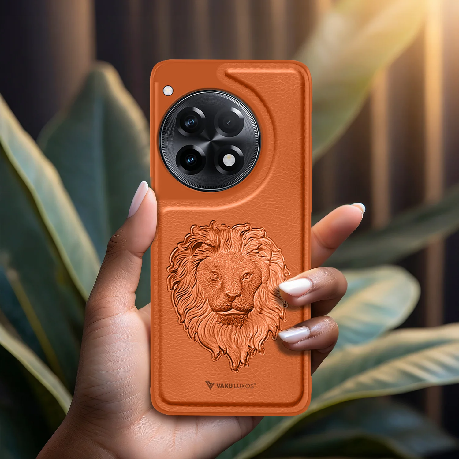 Vaku ® OnePlus 12R Lion Embossed Luxury Designer Leather Back Cover - Image 13
