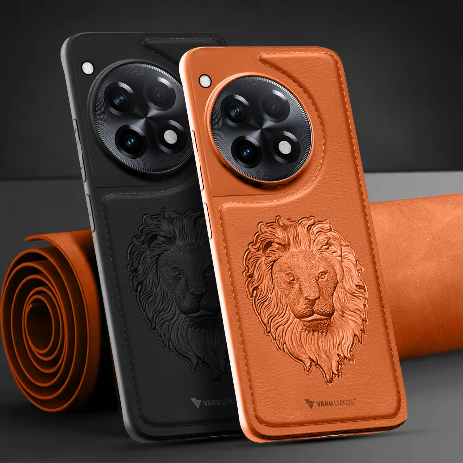 Vaku ® OnePlus 12R Lion Embossed Luxury Designer Leather Back Cover - Image 7