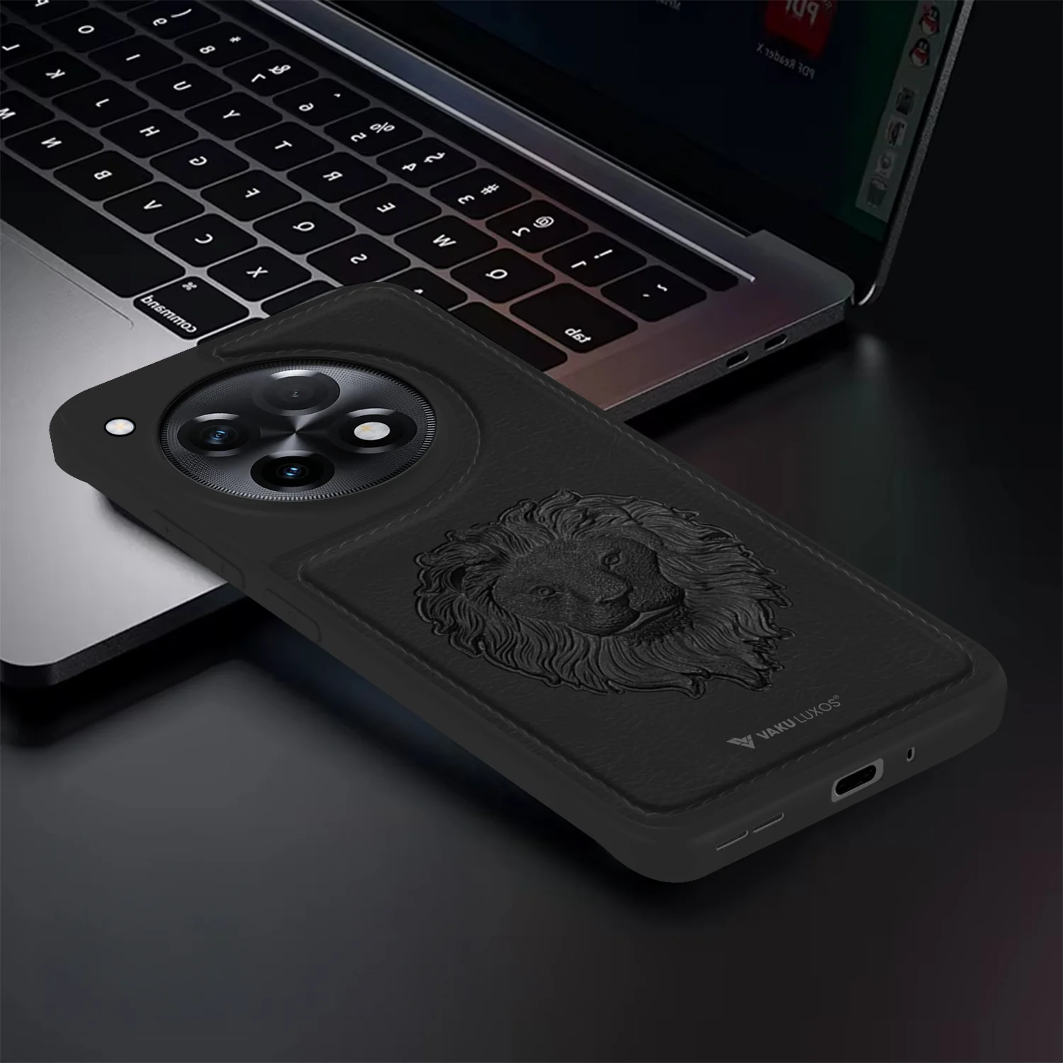 Vaku ® OnePlus 12R Lion Embossed Luxury Designer Leather Back Cover - Image 9