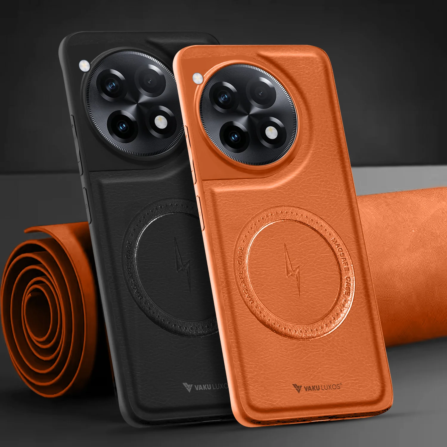 Vaku ® OnePlus 12R Maxtron Leather Stitched Magnetic Magsafe Back Cover - Image 12