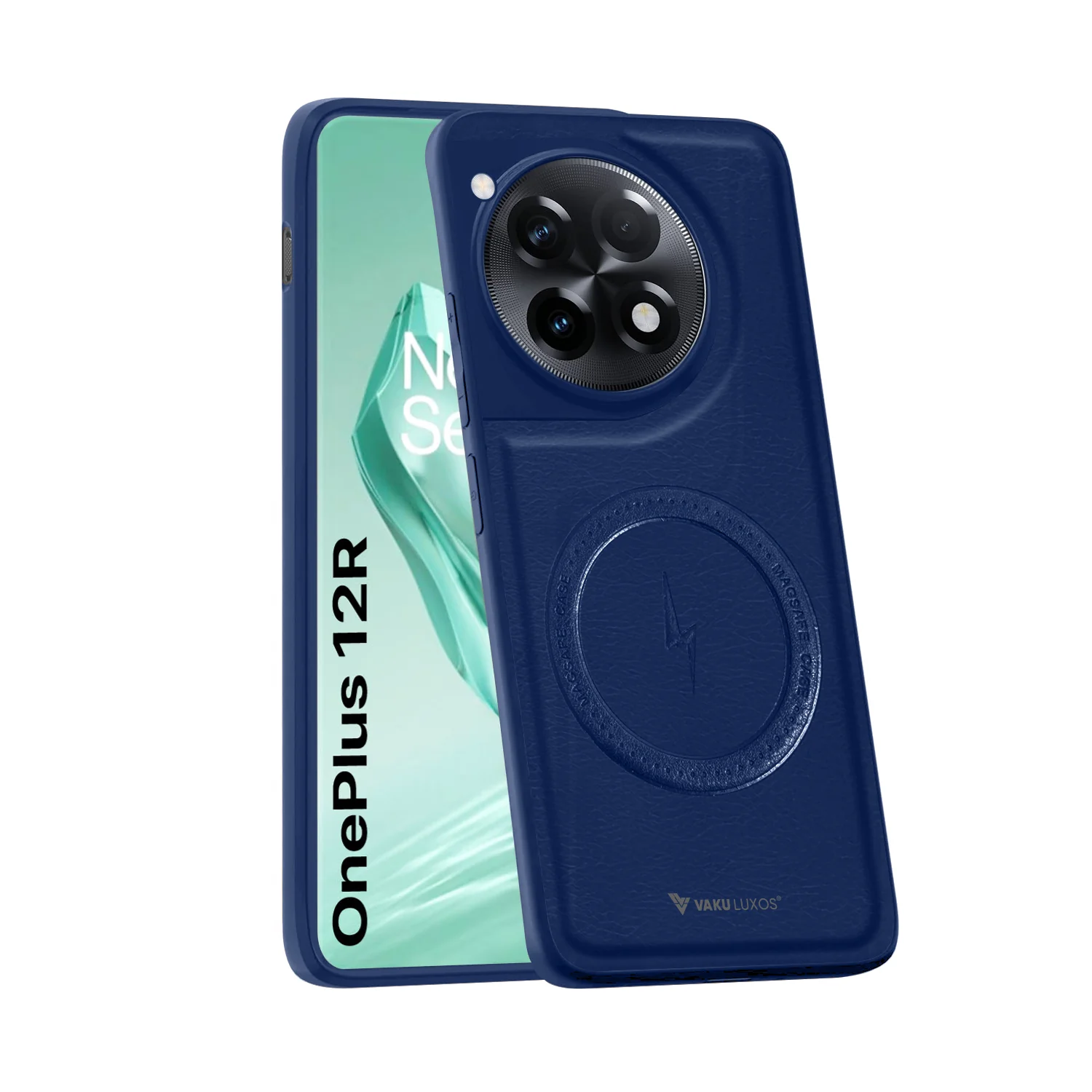 Vaku ® OnePlus 12R Maxtron Leather Stitched Magnetic Magsafe Back Cover - Image 3