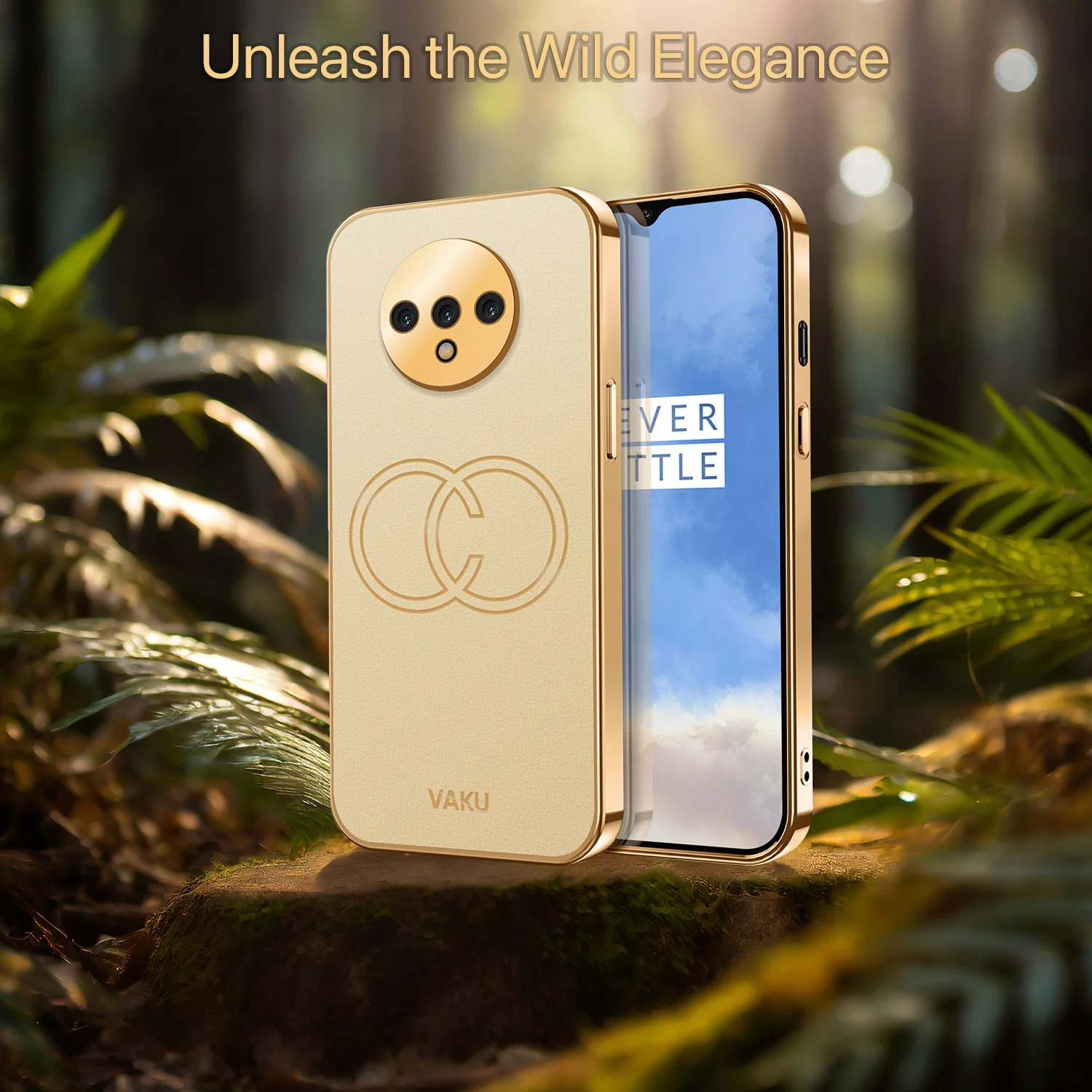 Vaku® OnePlus 7T Skylar Leather Pattern Gold Electroplated Soft TPU Back Cover - Image 11