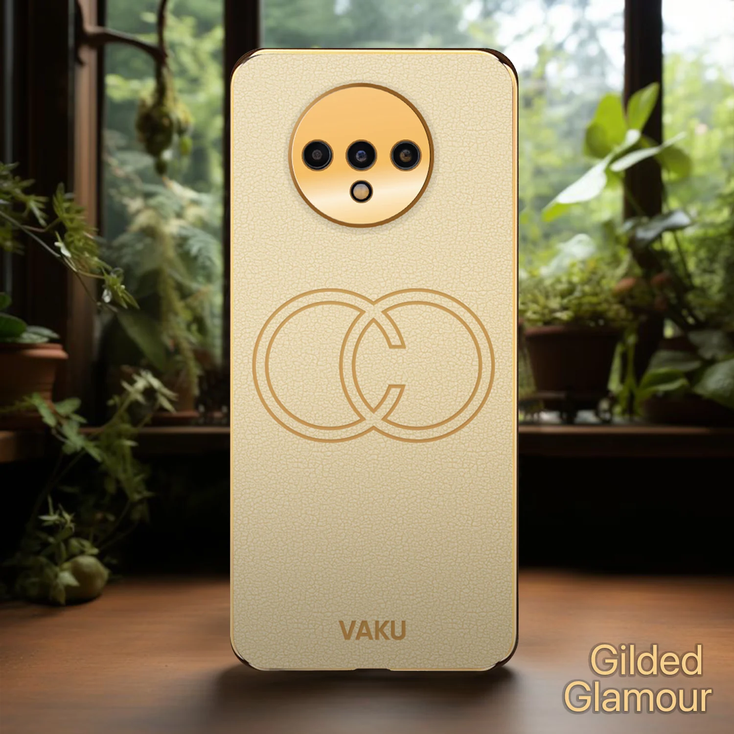 Vaku® OnePlus 7T Skylar Leather Pattern Gold Electroplated Soft TPU Back Cover - Image 12