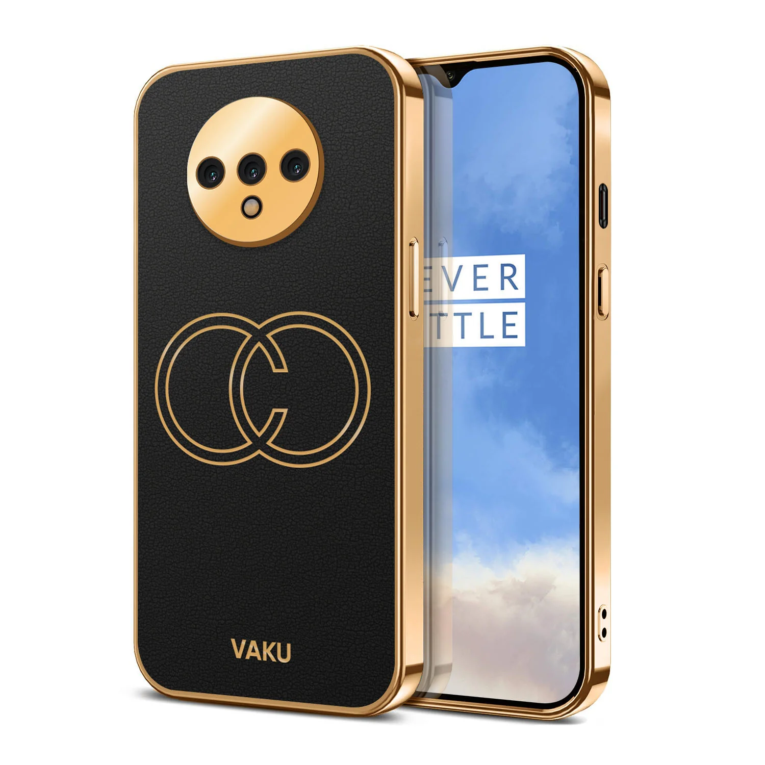 Vaku® OnePlus 7T Skylar Leather Pattern Gold Electroplated Soft TPU Back Cover - Image 16