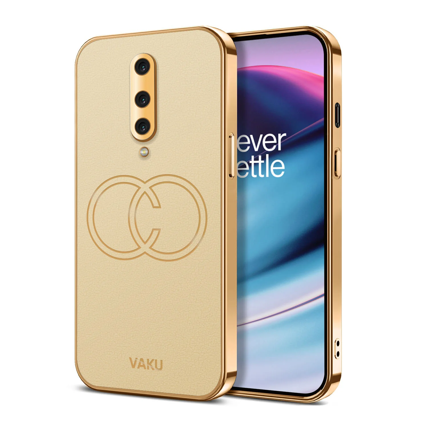 Vaku® OnePlus 8 Skylar Leather Pattern Gold Electroplated Soft TPU Back Cover - Image 14