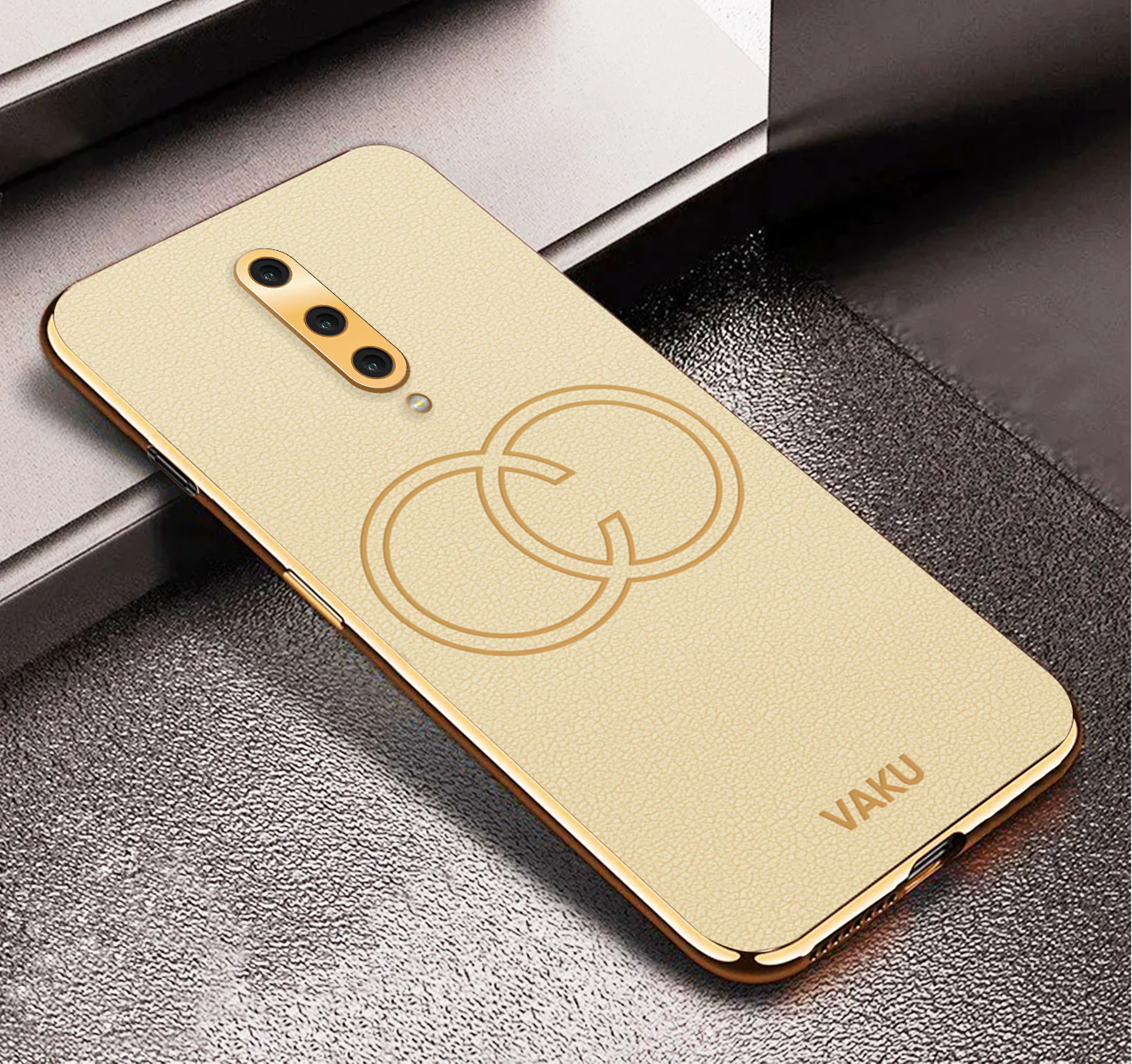 Vaku® OnePlus 8 Skylar Leather Pattern Gold Electroplated Soft TPU Back Cover - Image 16
