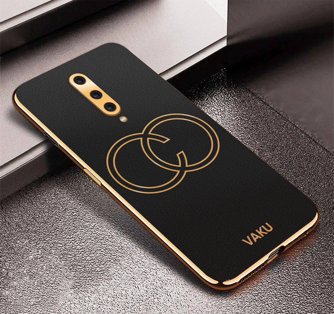 Vaku® OnePlus 8 Skylar Leather Pattern Gold Electroplated Soft TPU Back Cover - Image 8