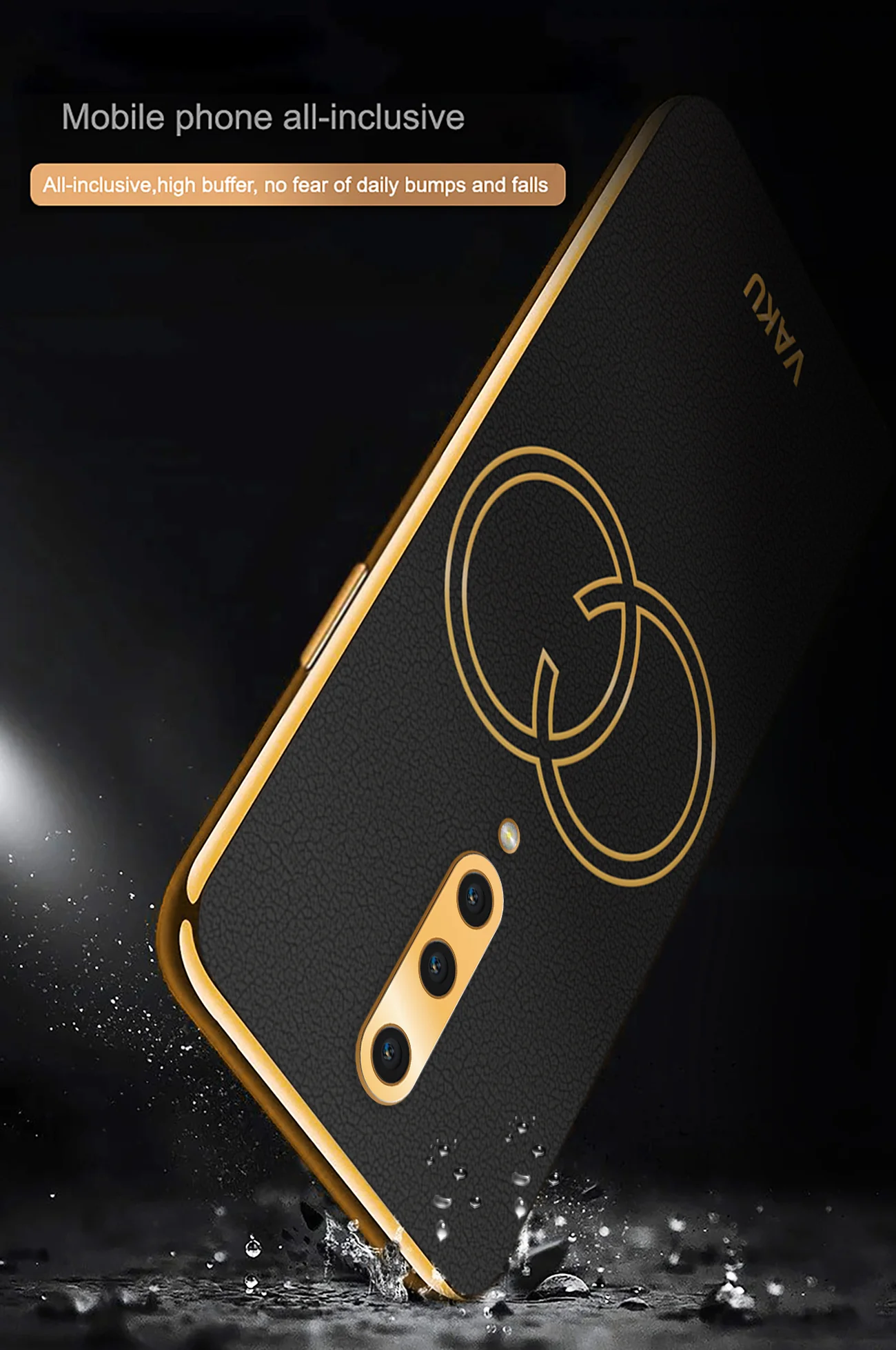 Vaku® OnePlus 8 Skylar Leather Pattern Gold Electroplated Soft TPU Back Cover - Image 9