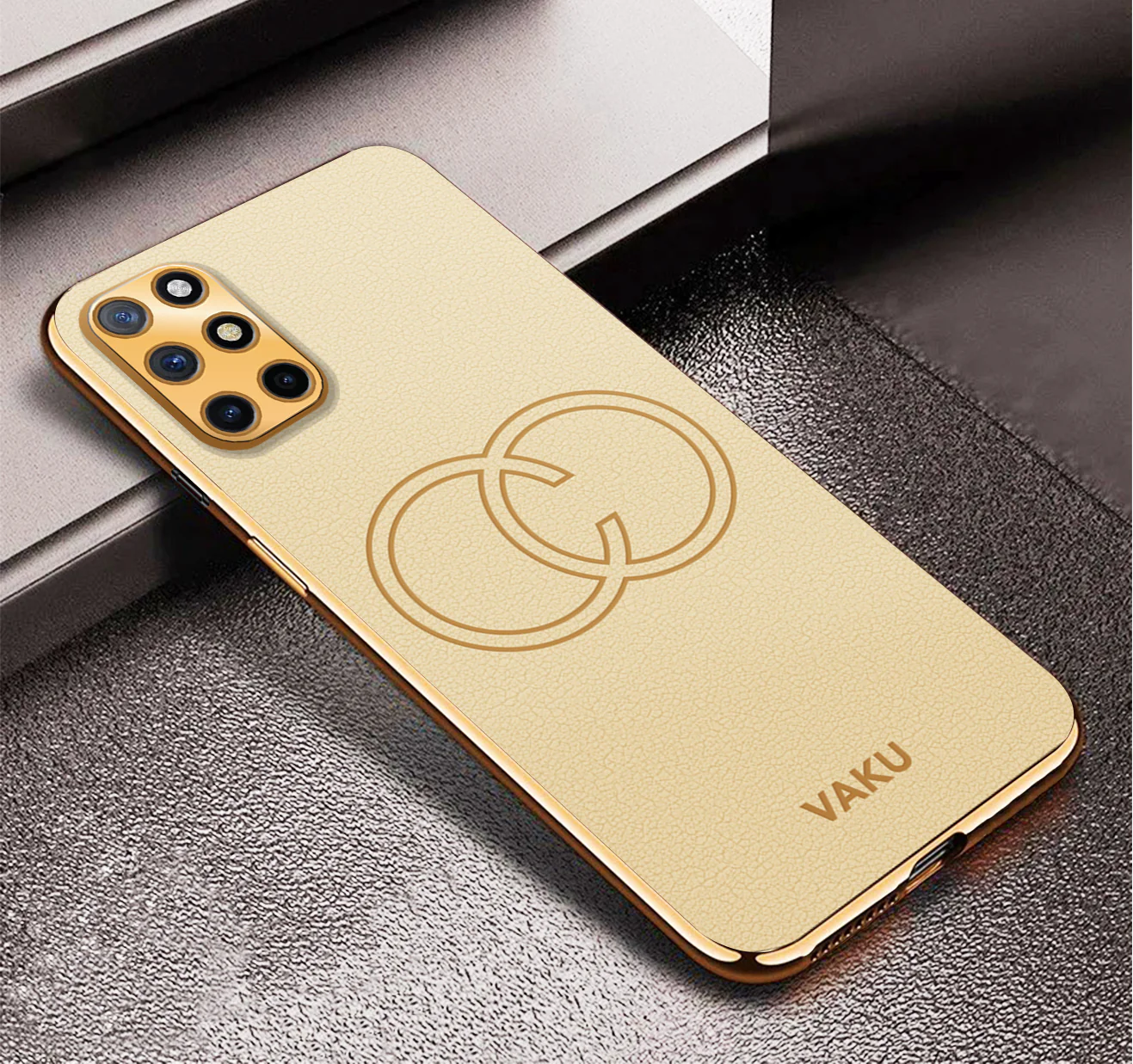 Vaku® OnePlus 8T Skylar Leather Pattern Gold Electroplated Soft TPU Back Cover - Image 11