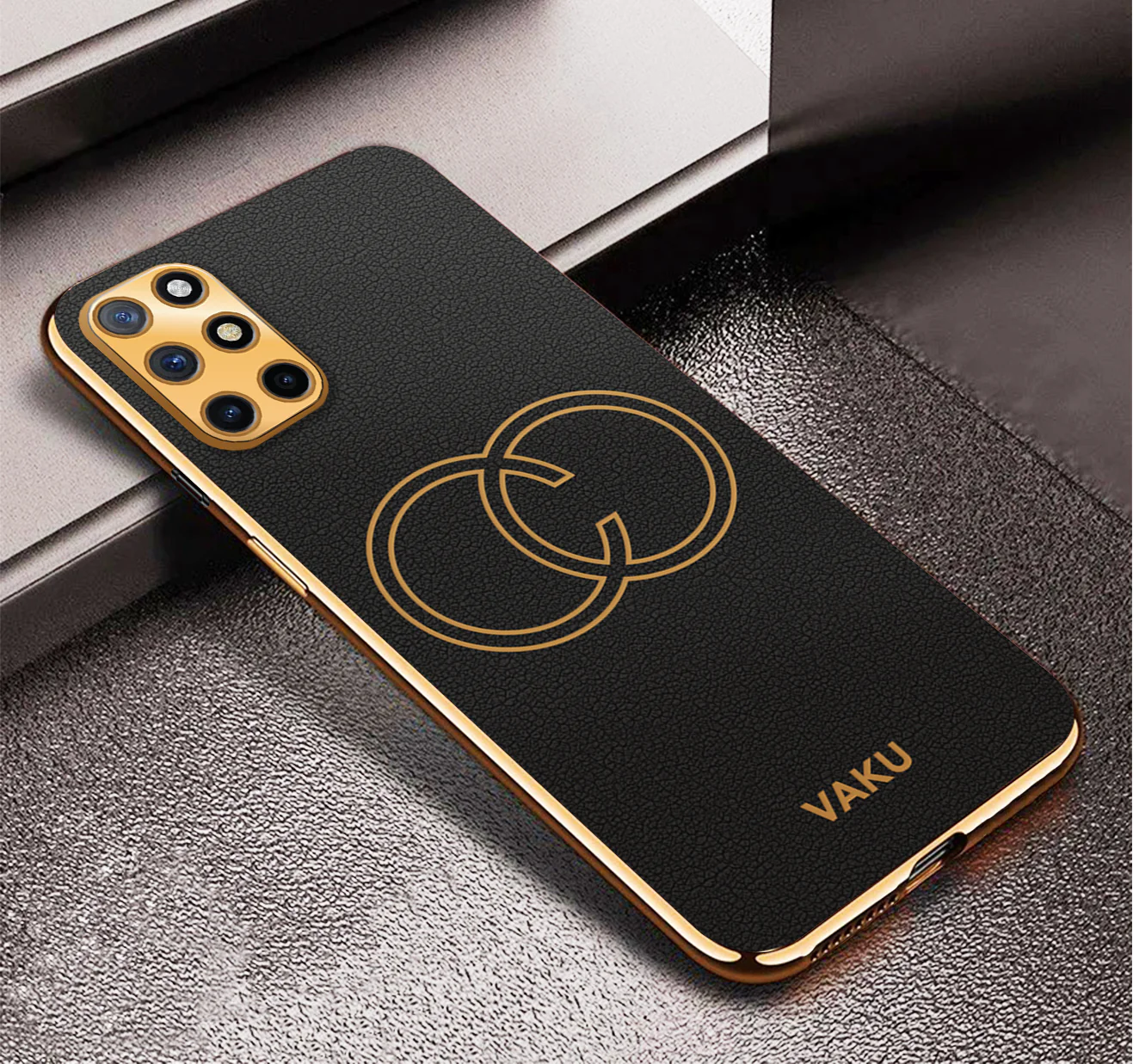 Vaku® OnePlus 8T Skylar Leather Pattern Gold Electroplated Soft TPU Back Cover - Image 8