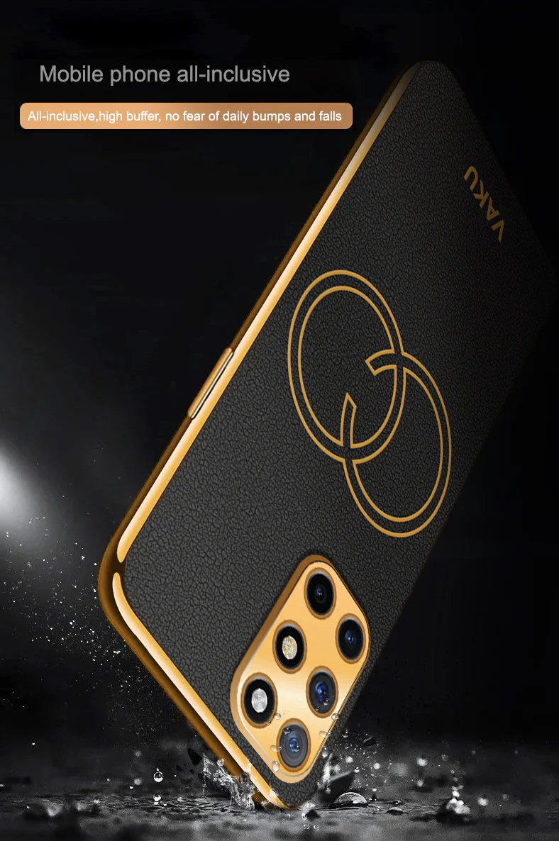 Vaku® OnePlus 8T Skylar Leather Pattern Gold Electroplated Soft TPU Back Cover - Image 9